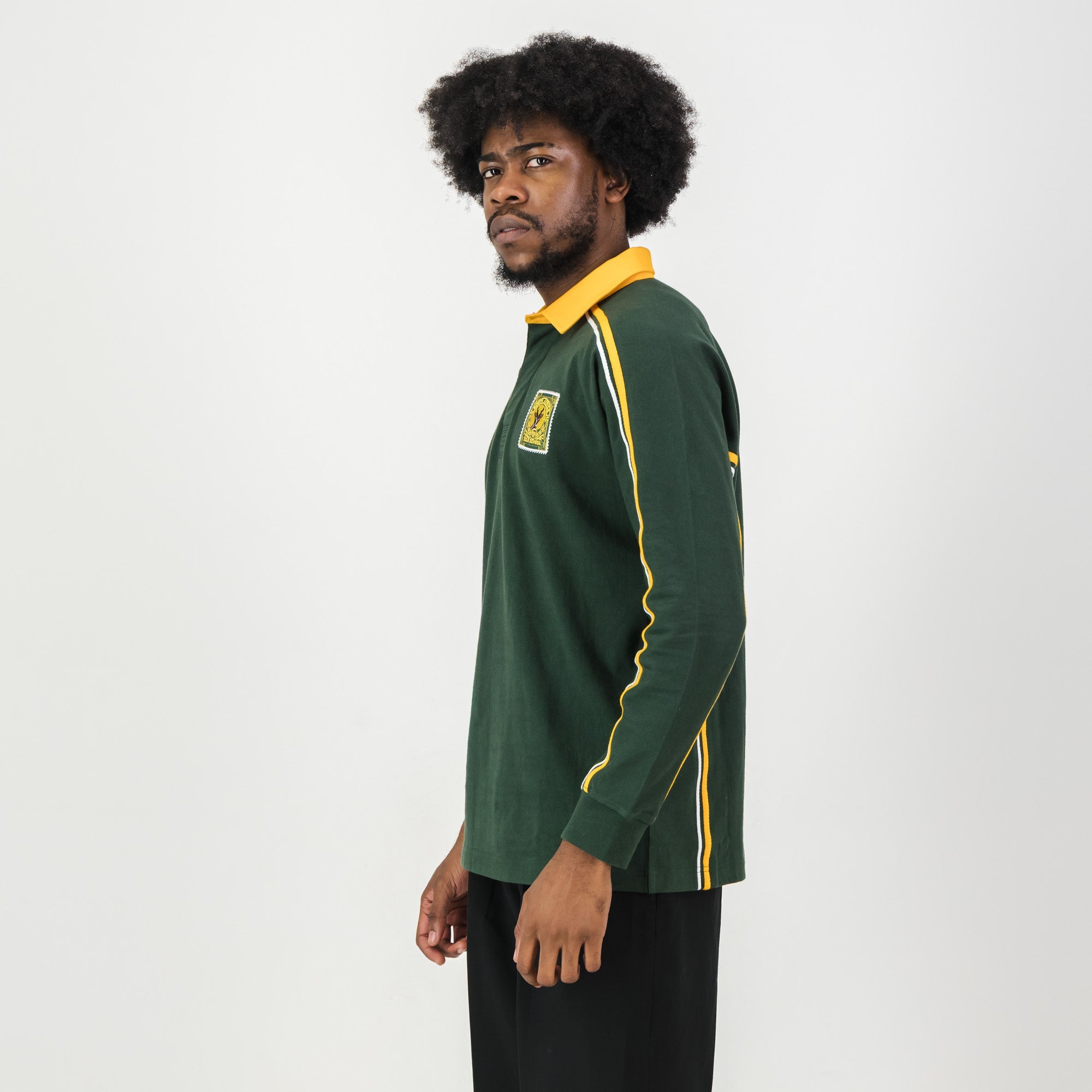 SA Supporters Styled LS Rugby Jersey - OS Green - Old School