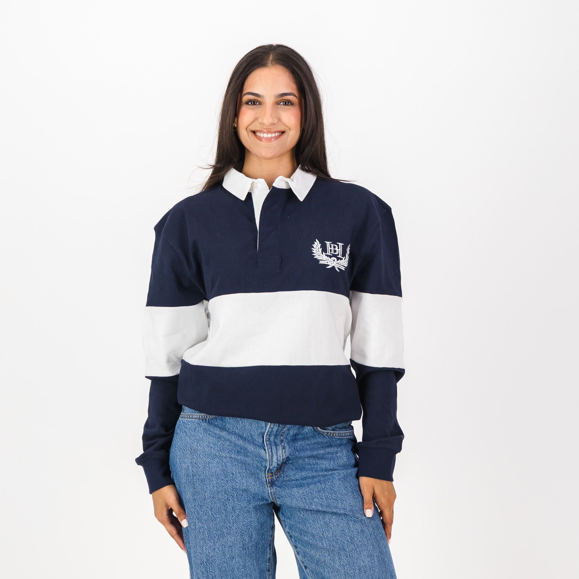 Schools Bridge House Cut & Sew LS Rugby Jersey - Navy - Old School
