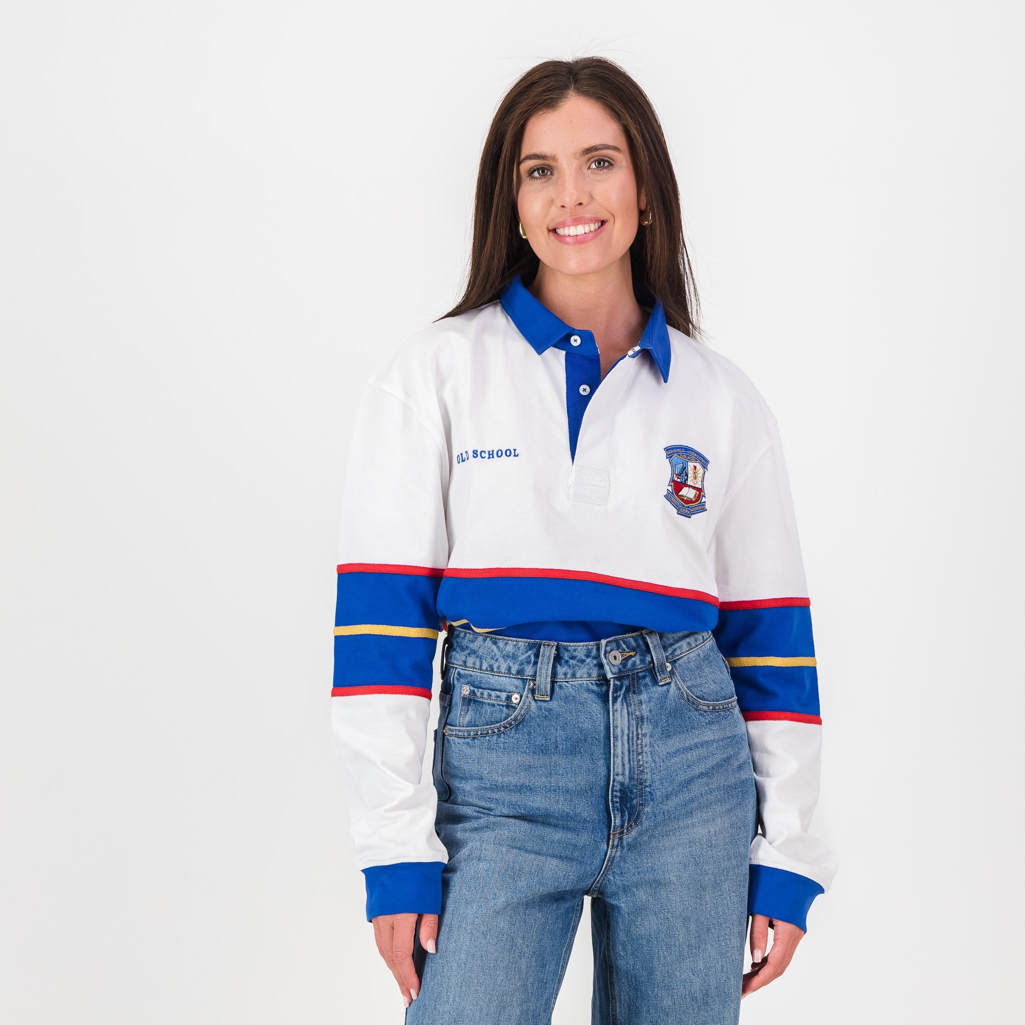 Schools Goudveld Hoerskool LS Rugby Jersey - White - Old School