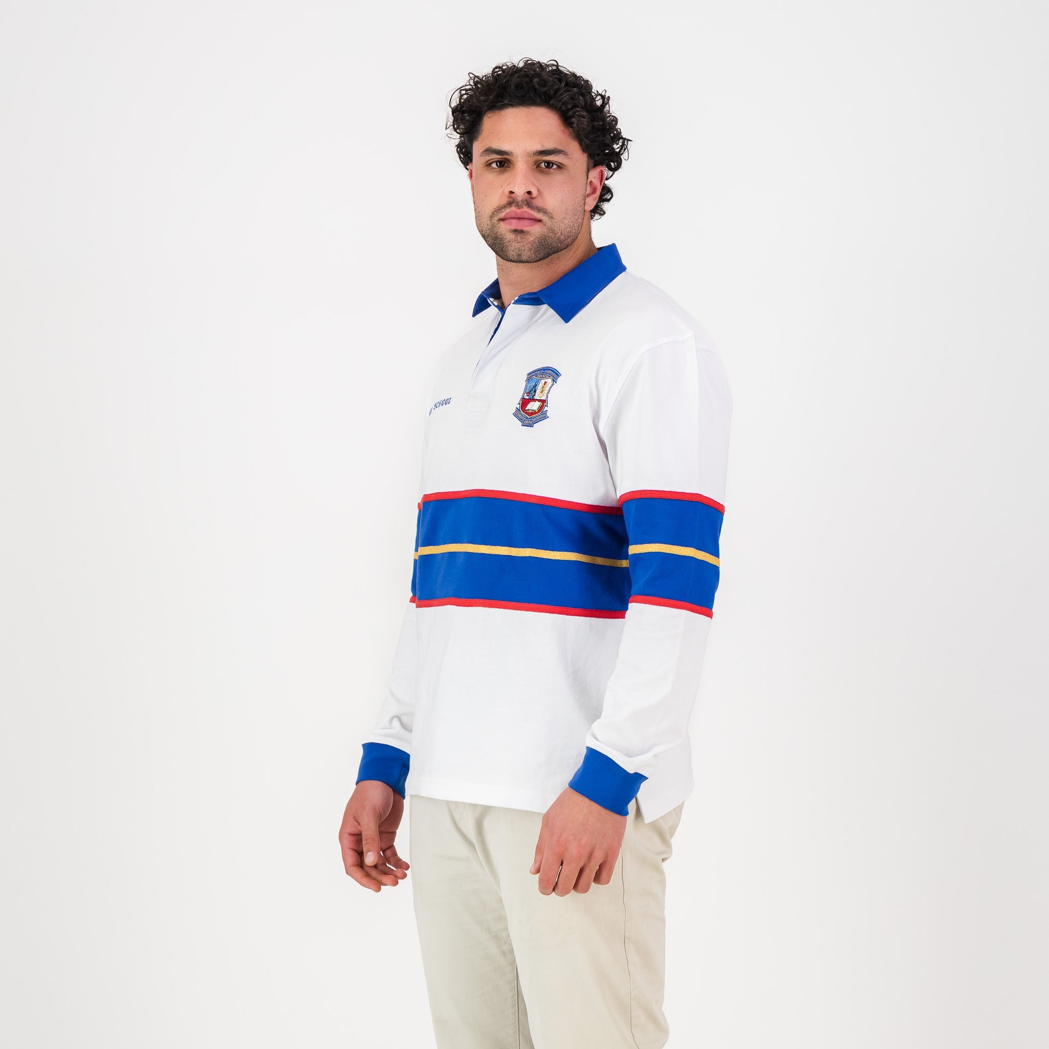 Schools Goudveld Hoerskool LS Rugby Jersey - White - Old School