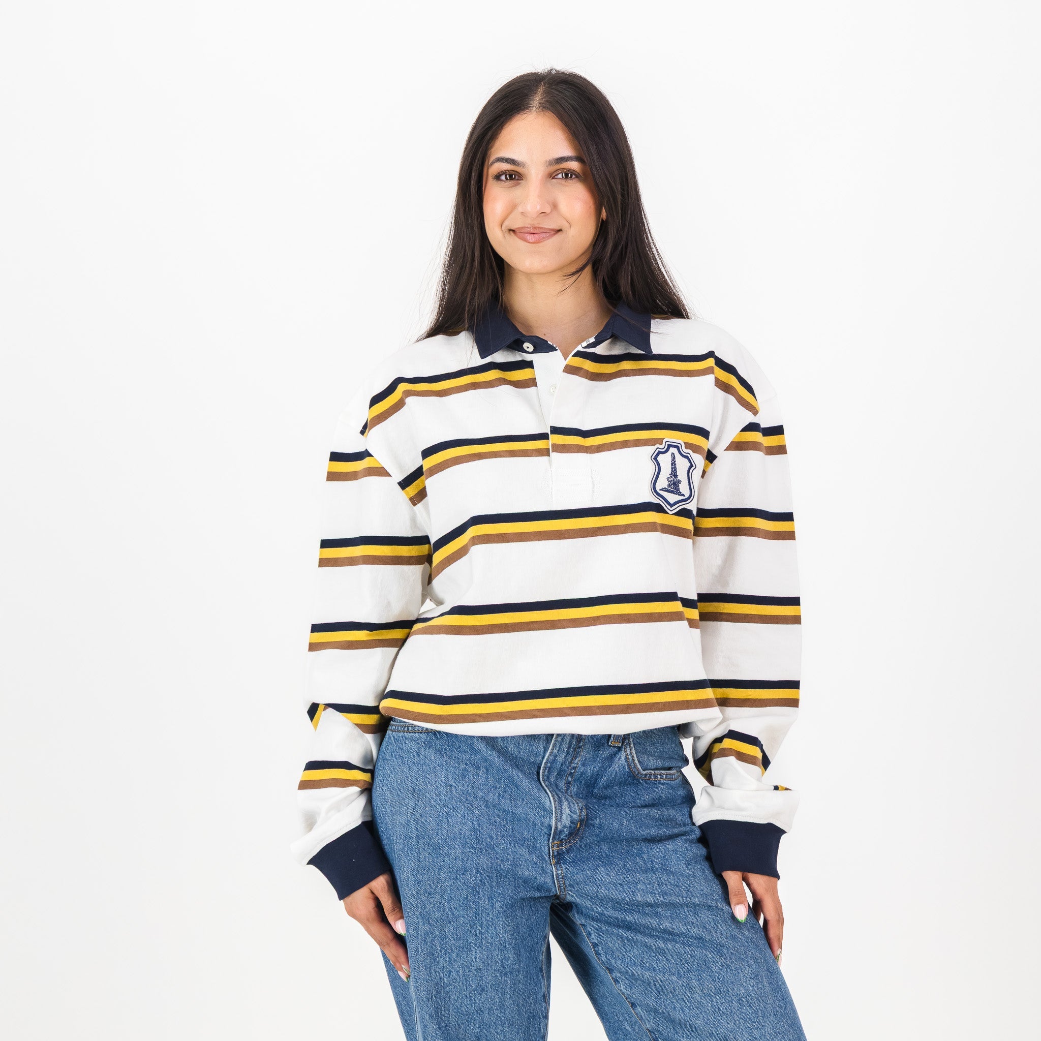 Schools Monument YD LS Rugby Jersey - White - Old School