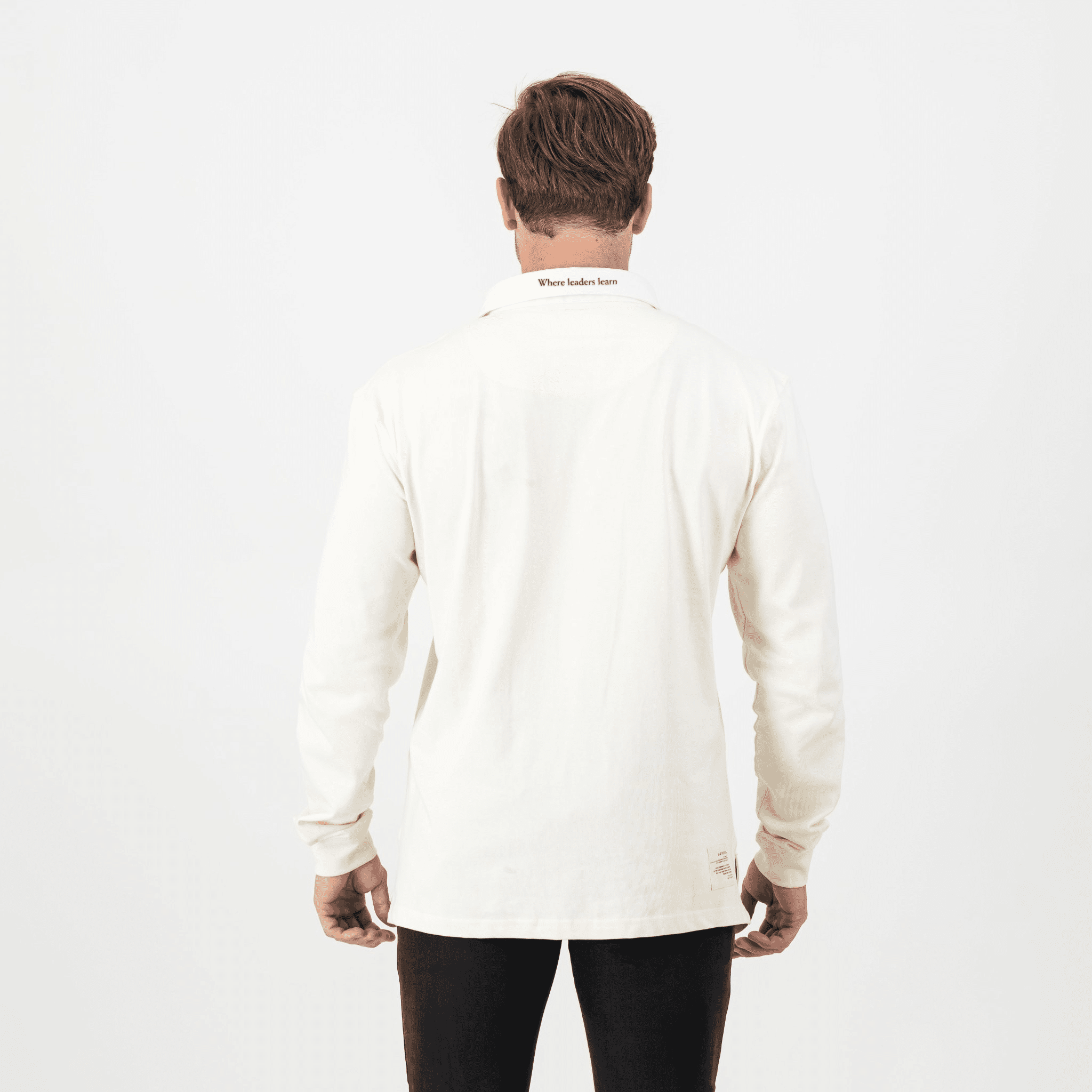 Schools Rhodes University Long Sleeve Rugby Jersey Plain Ivory - Old School