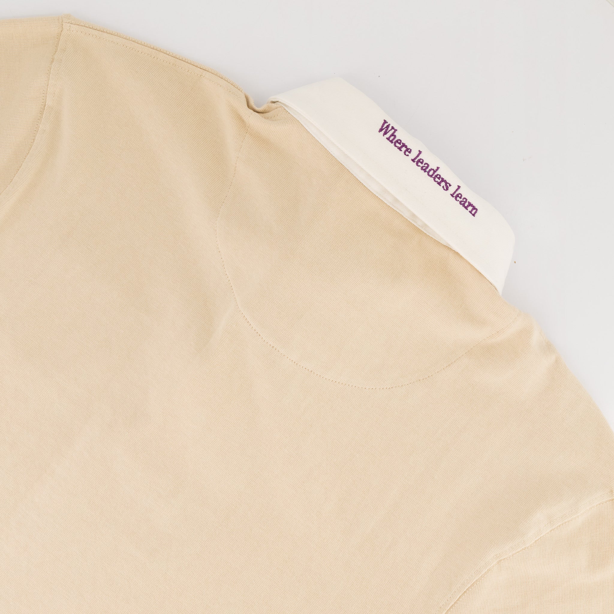 Schools Rhodes University Long Sleeve Rugby Jersey Plain Ivory - Old School