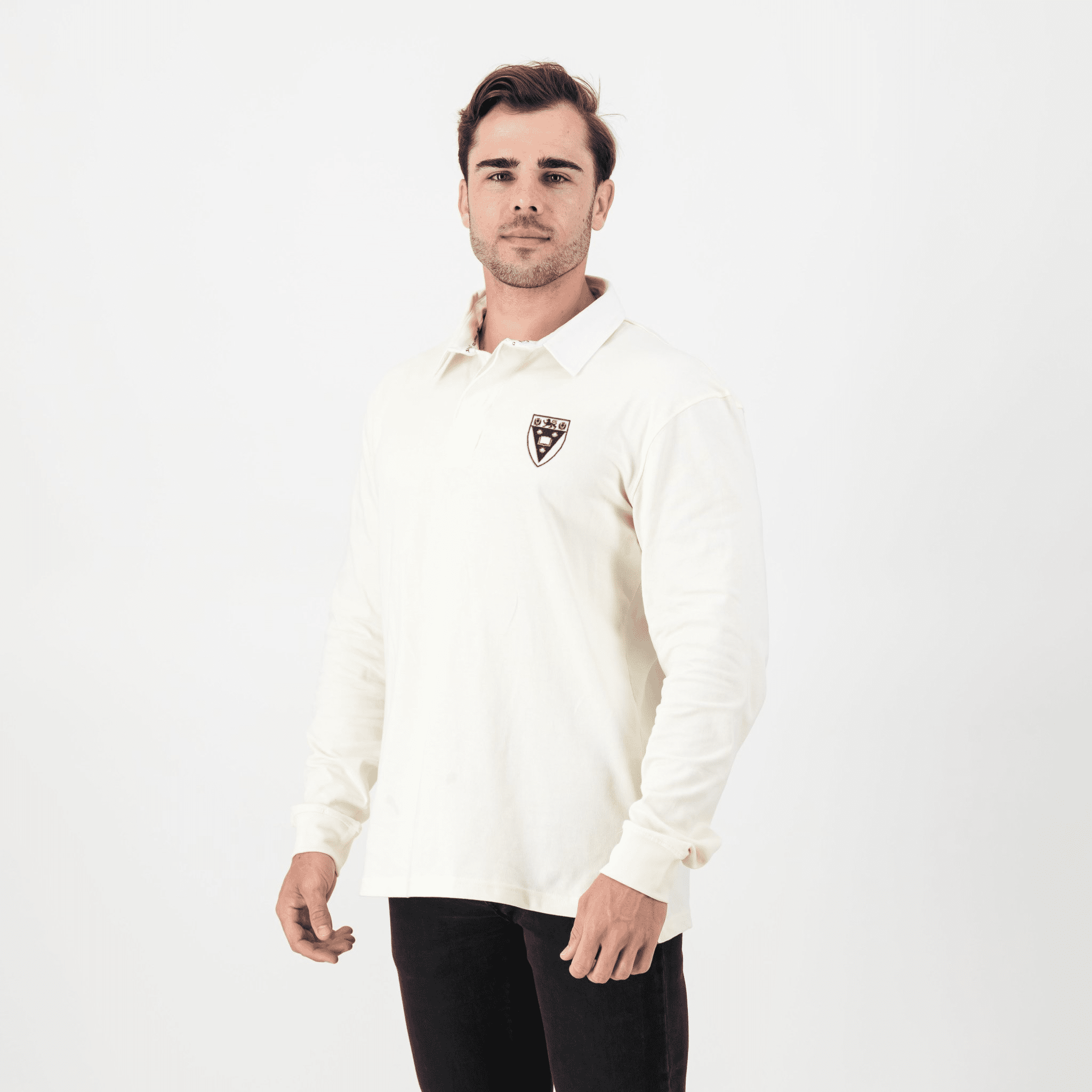 Schools Rhodes University Long Sleeve Rugby Jersey Plain Ivory - Old School