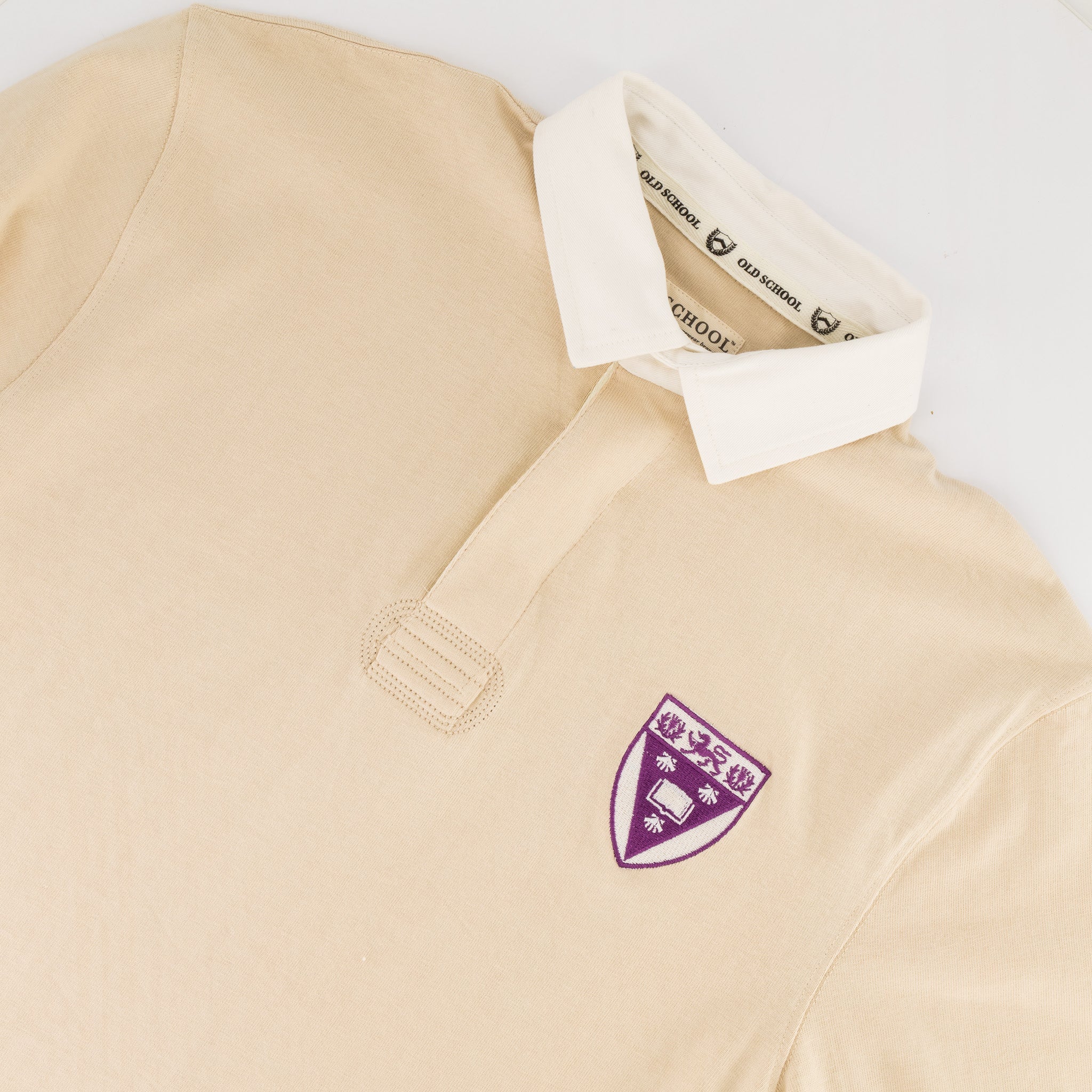 Schools Rhodes University Long Sleeve Rugby Jersey Plain Ivory - Old School