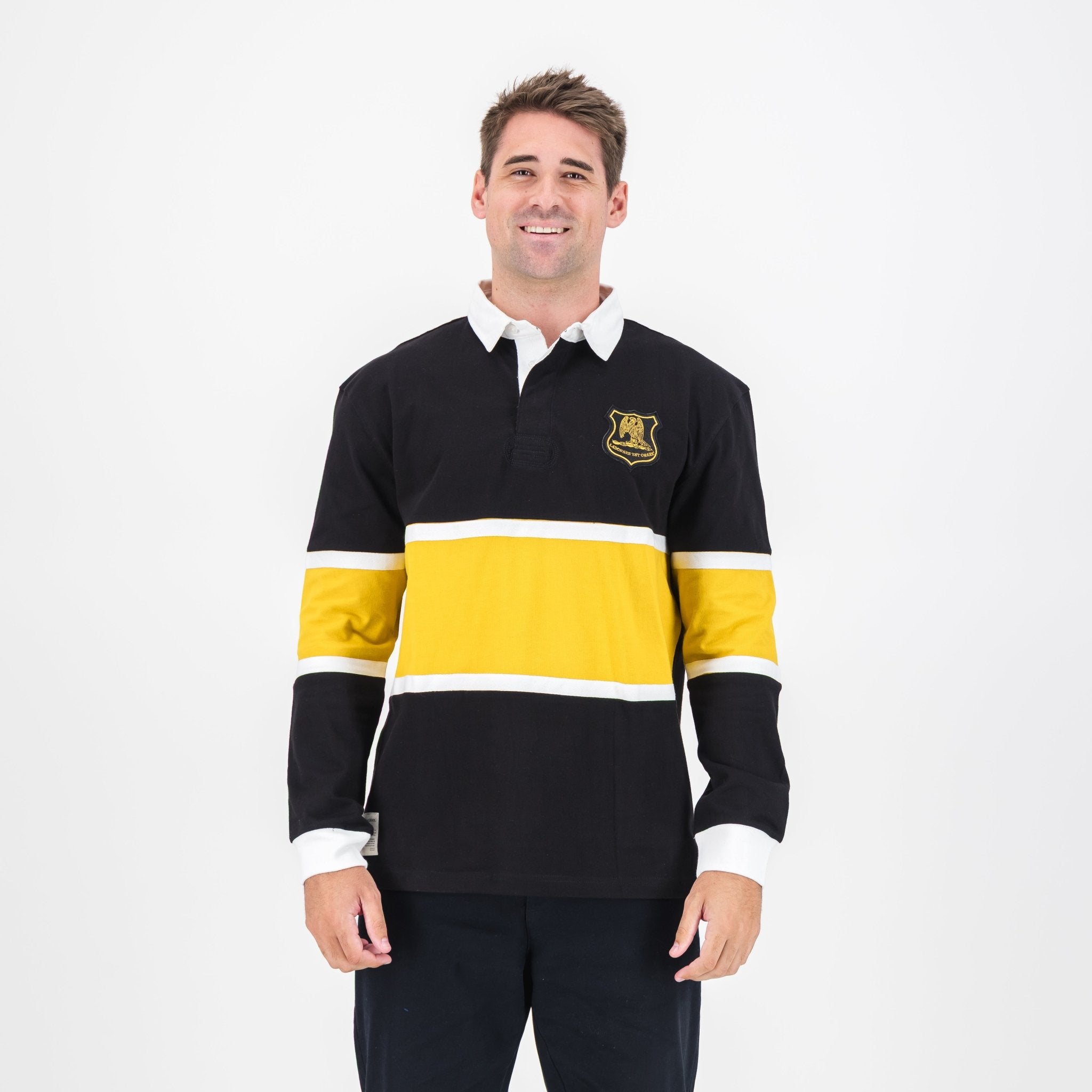 Schools St Johns DSG Cut & Sew LS Rugby Jersey - Black - Old School