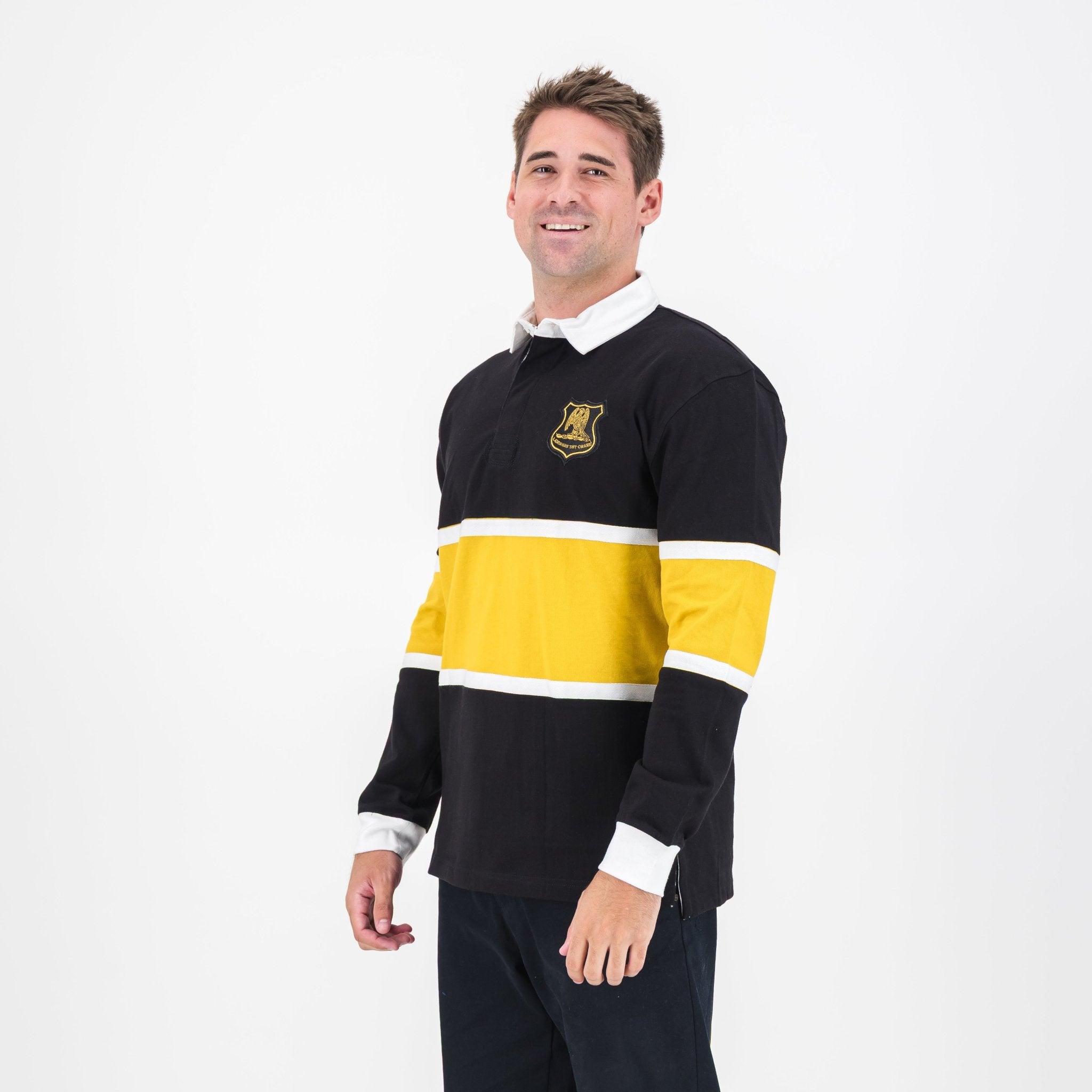 Schools St Johns DSG Cut & Sew LS Rugby Jersey - Black - Old School