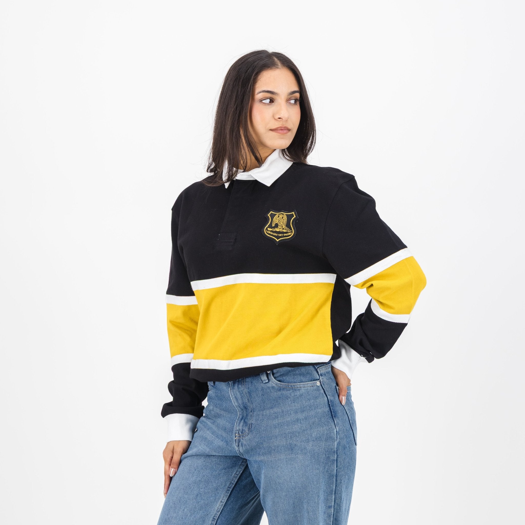 Schools St Johns DSG Cut & Sew LS Rugby Jersey - Black - Old School