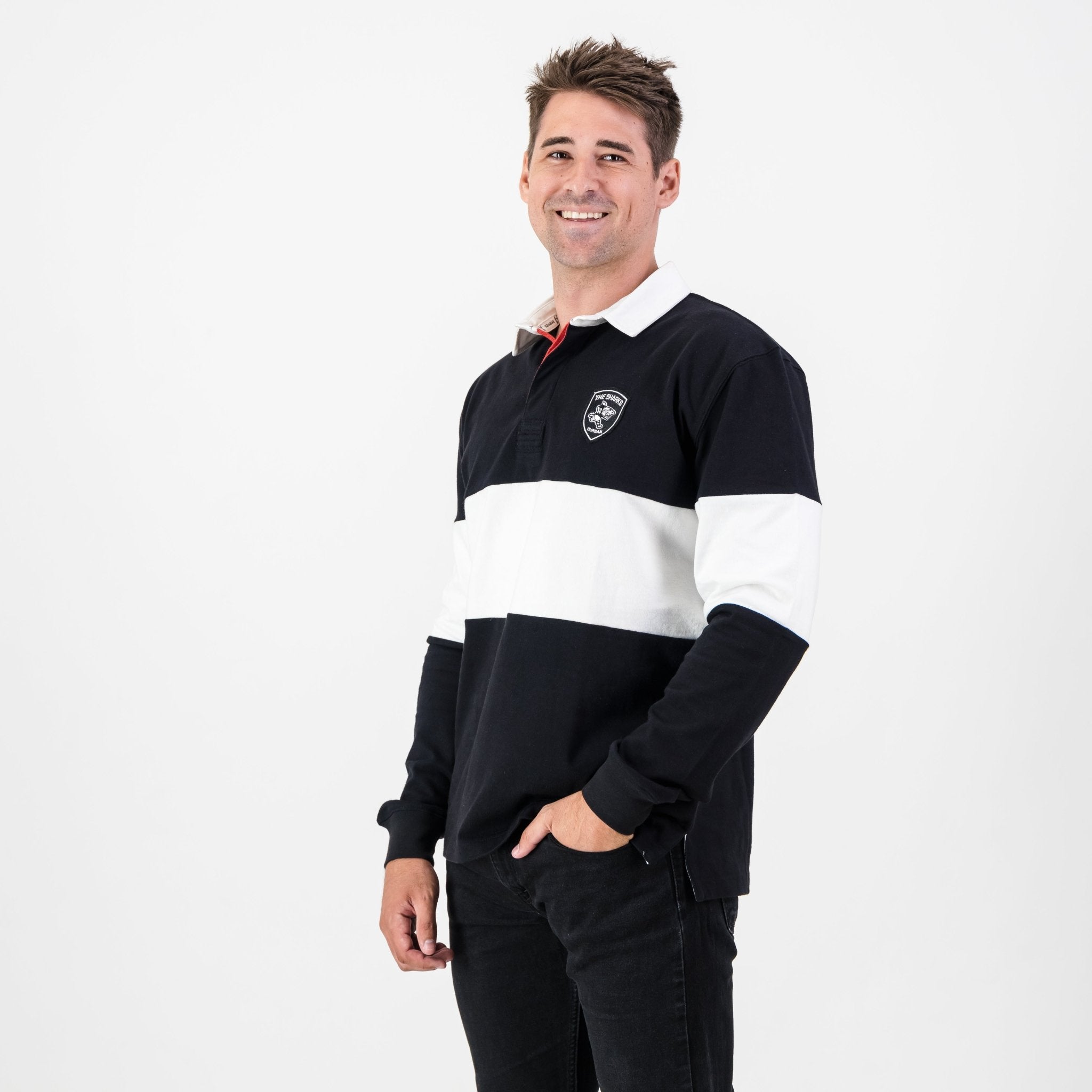 Sharks Long Sleeve Polo Jersey - Old School