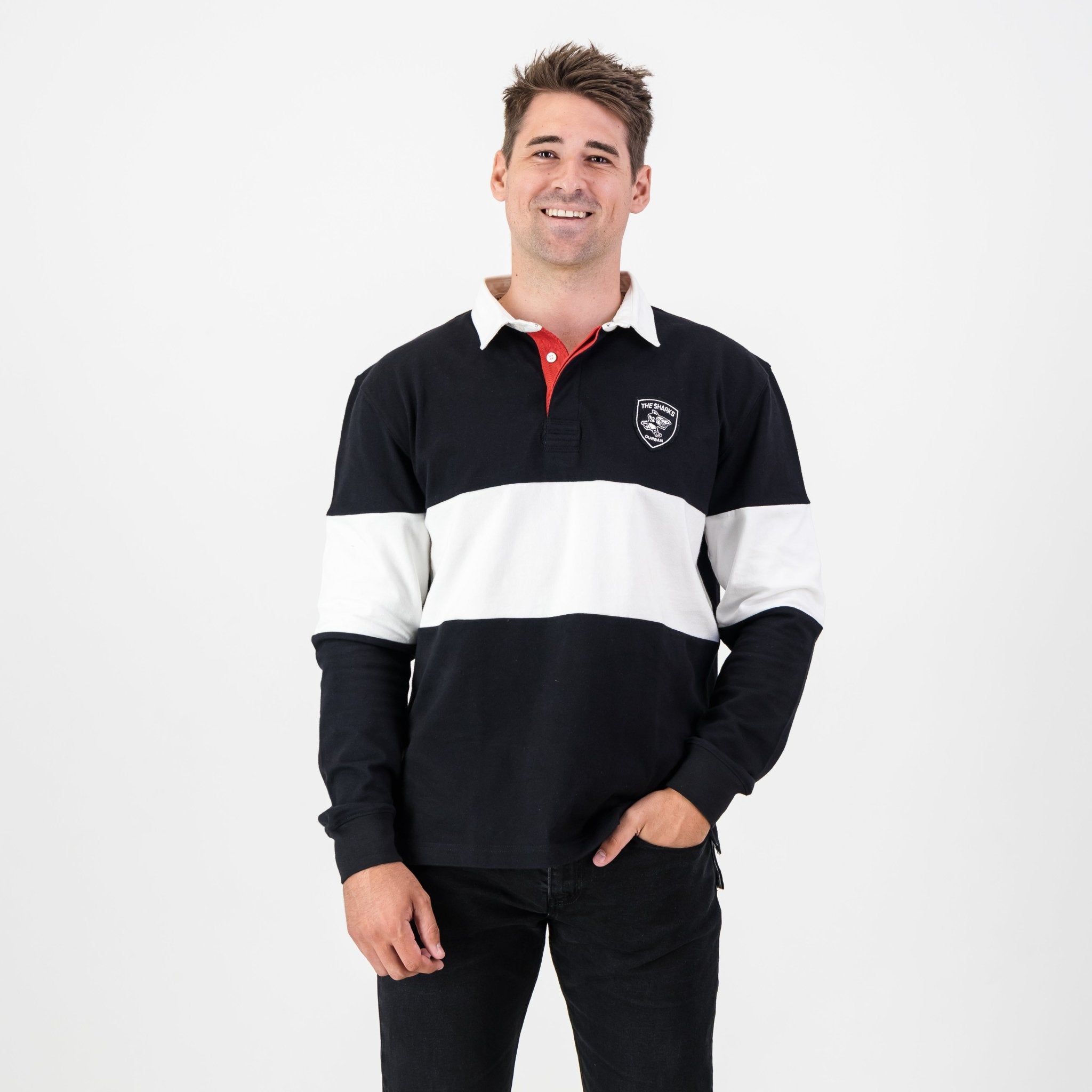 Sharks Long Sleeve Polo Jersey - Old School