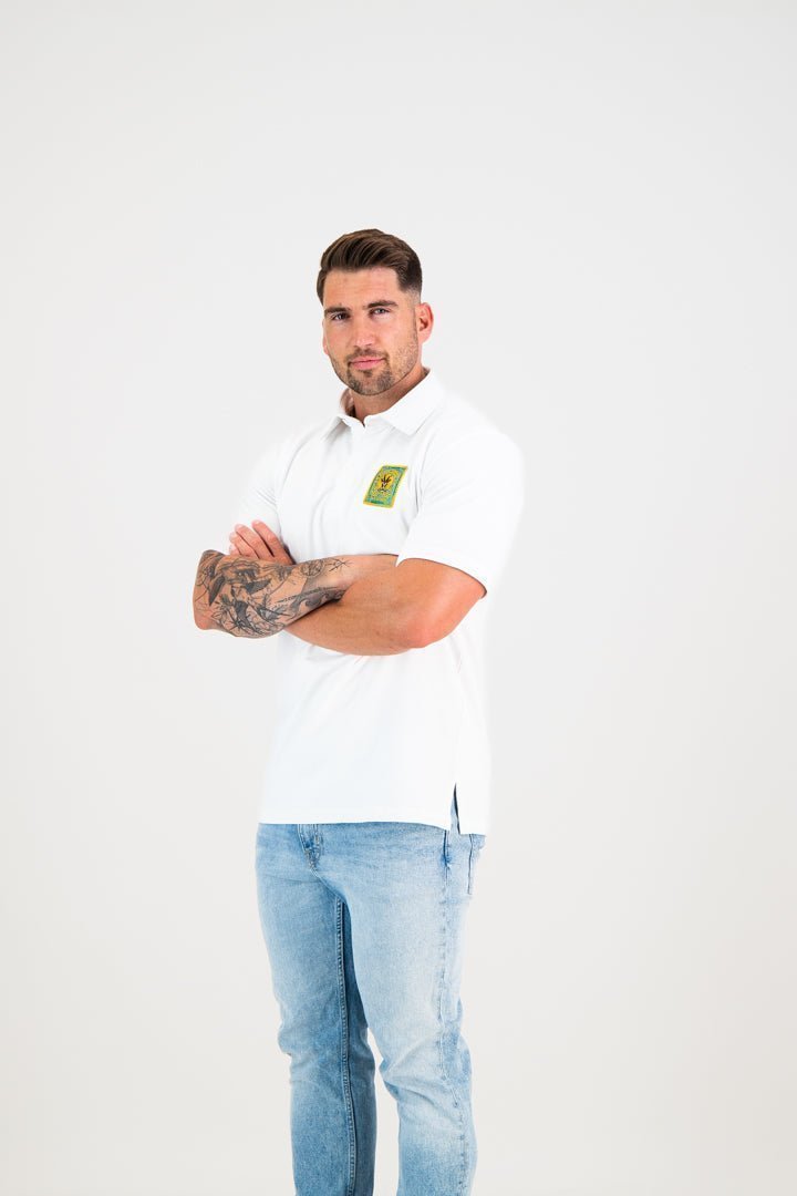 South African Supporters Short Sleeve Jersey - White - Old School