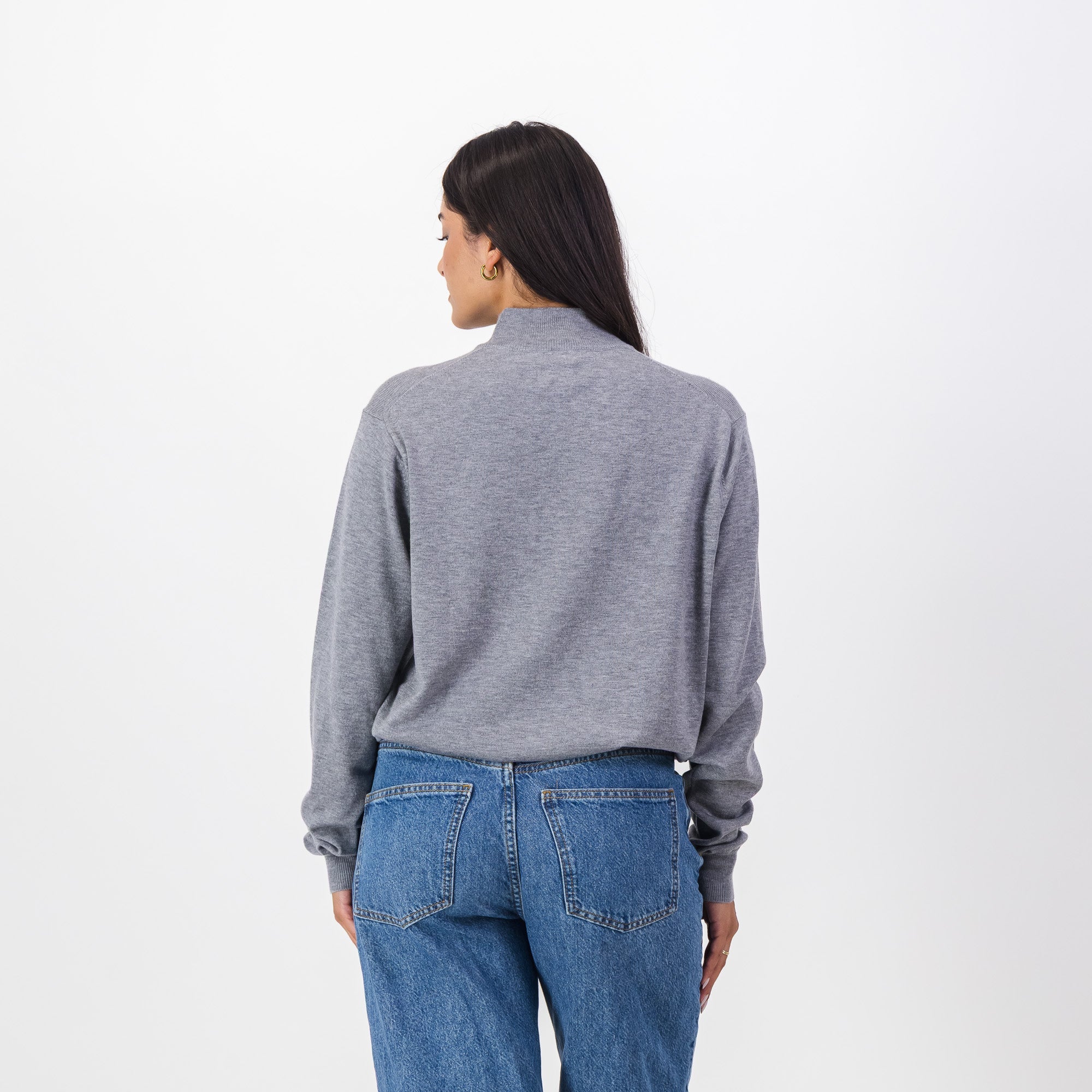 Southern Guards Classic Knitwear Quarter Zip Plain Grey - Old School