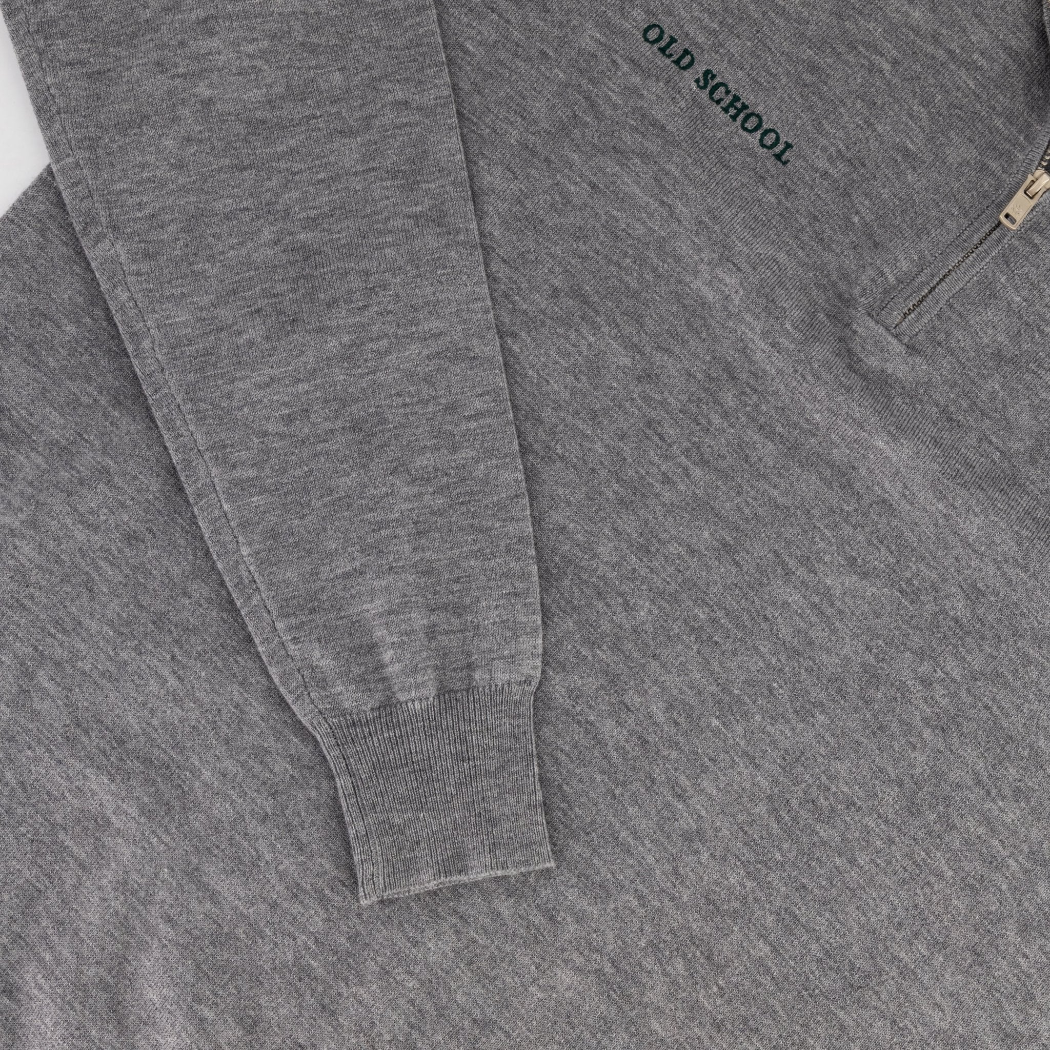 Southern Guards Classic Knitwear Quarter Zip Plain Grey - Old School