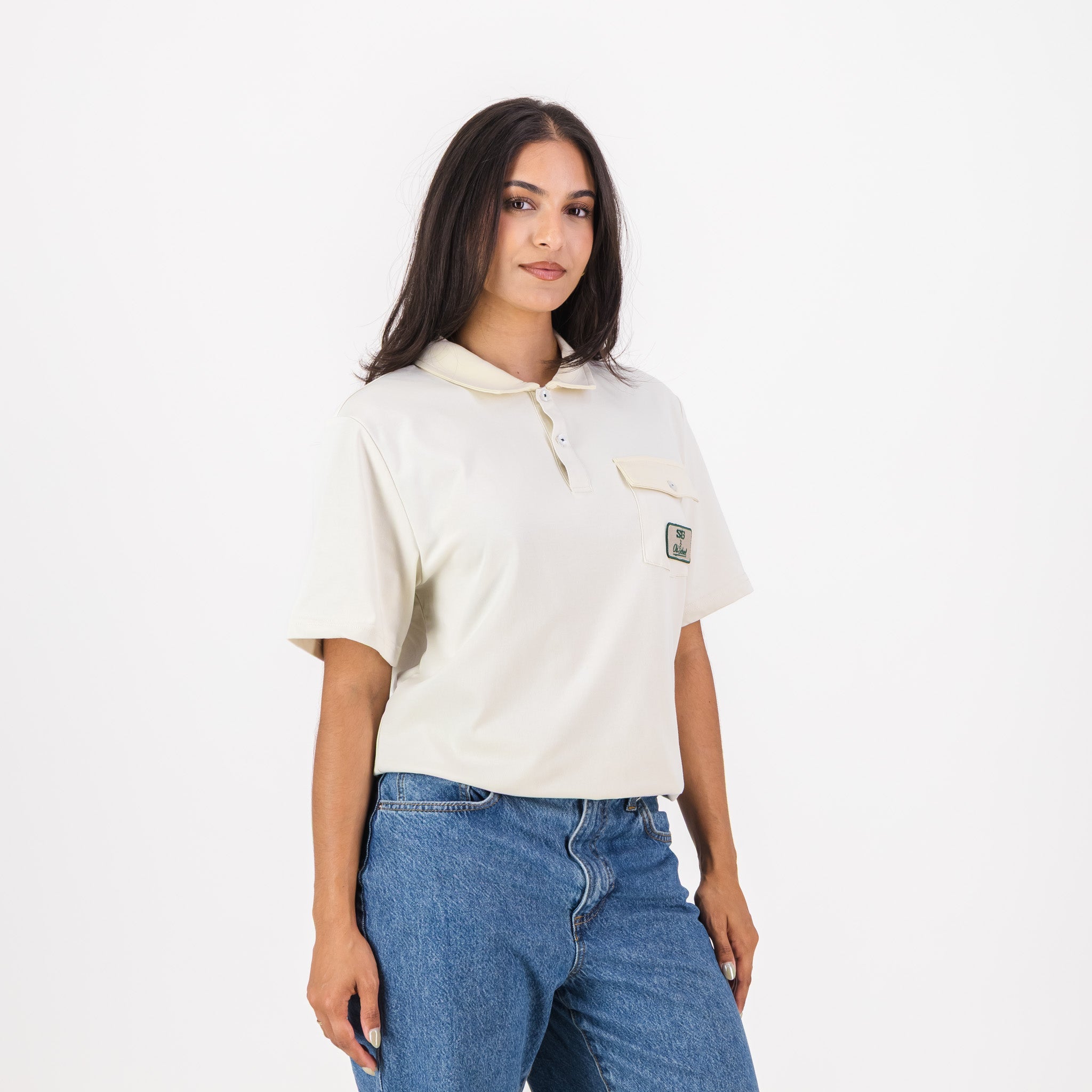 Southern Guards Retro Short Sleeve Golf Polo Pocket Patch Ivory - Old School