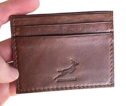 Springboks Accessories Leather Accessories Card Holder Emb Brown - Old School