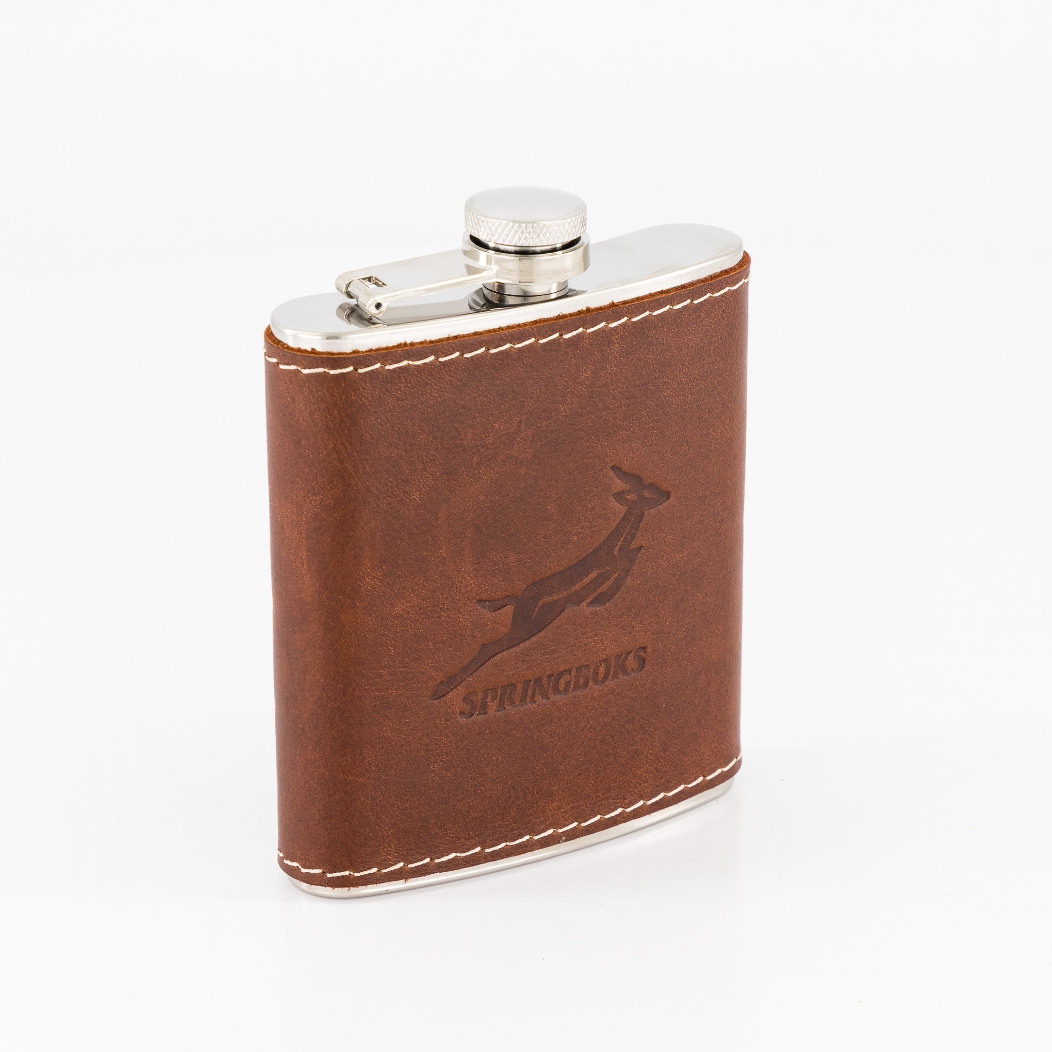 Springboks Accessories Leather Accessories Hip Flask Emb Brown - Old School