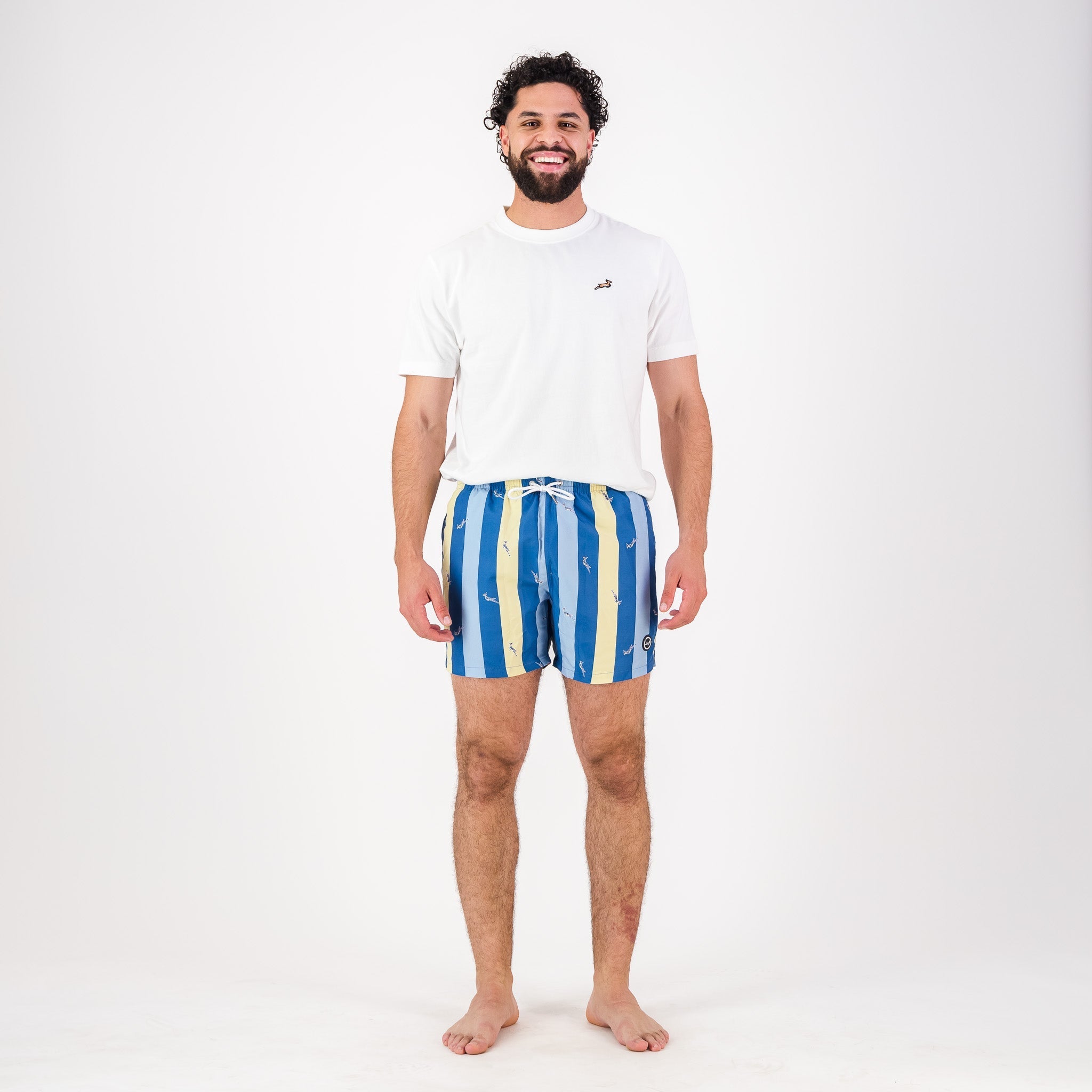 Springboks Candy Stripe SB Print Swim Shorts - Skyway - Old School