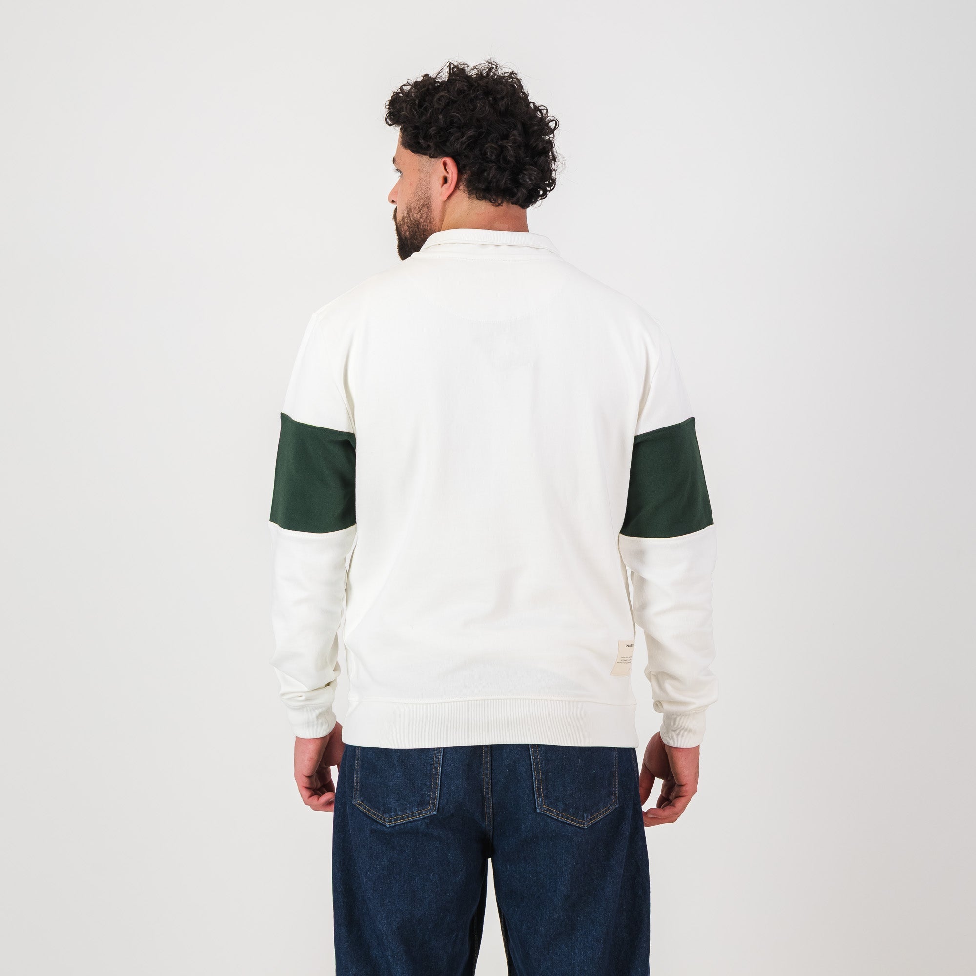 Springboks Classic Hoop Quarter Zip - Cloud Dancer - Old School