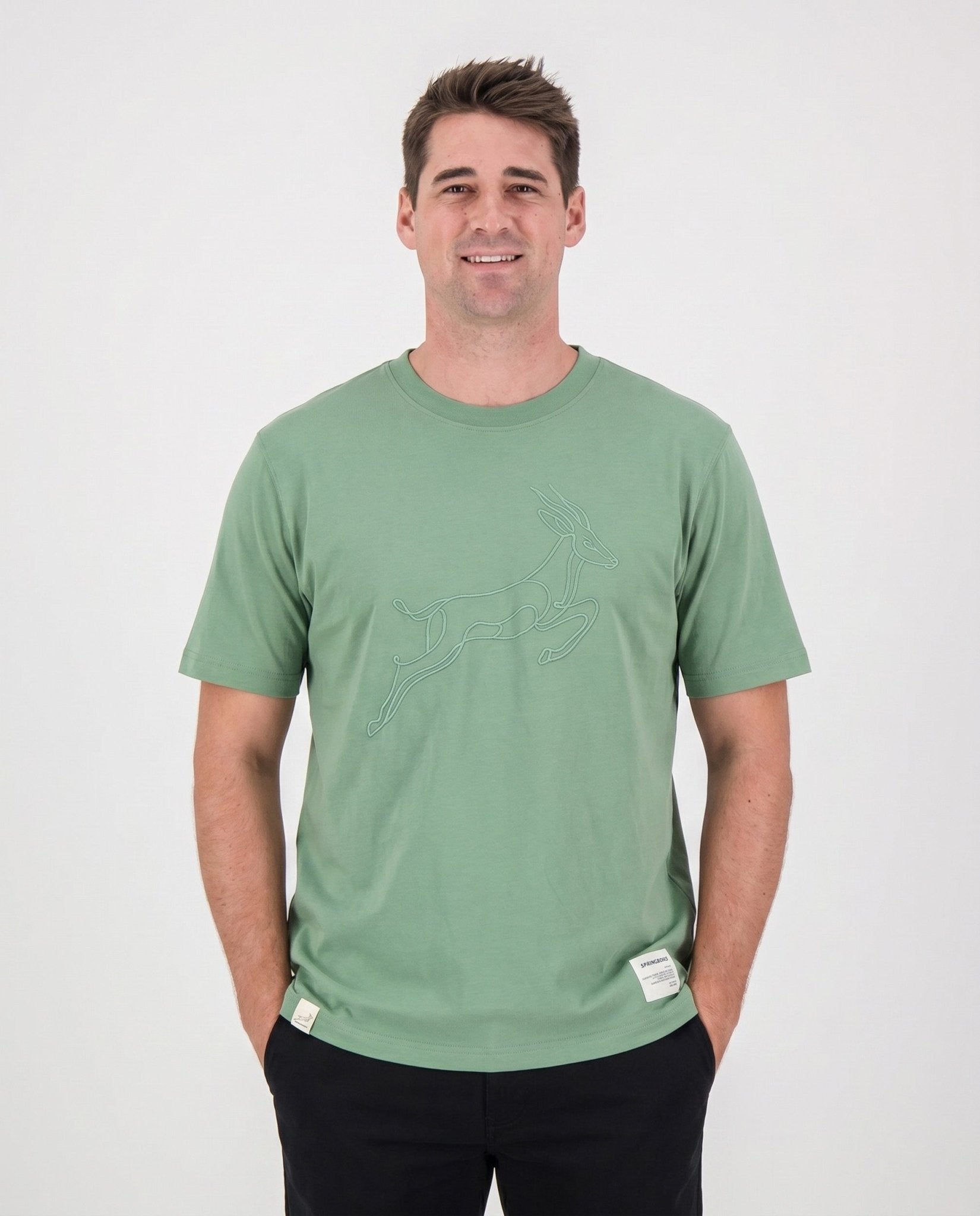 Springboks Continuous Line Bok Crew Tee - Kashmir - Old School
