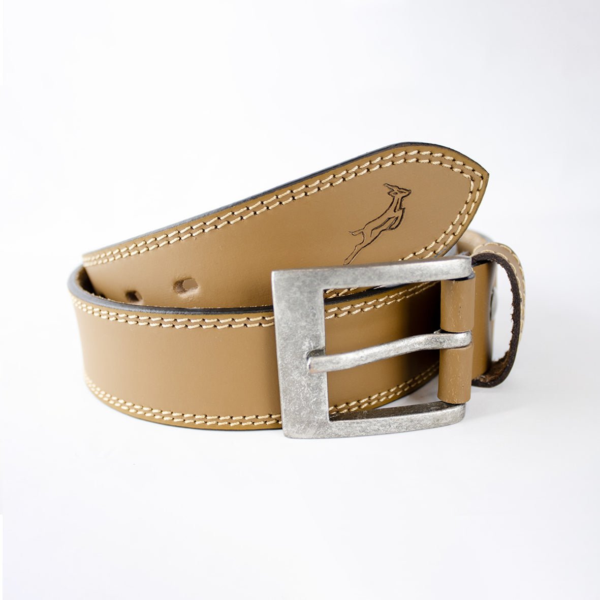 Springboks Double Stitch Belt - Tan - Old School