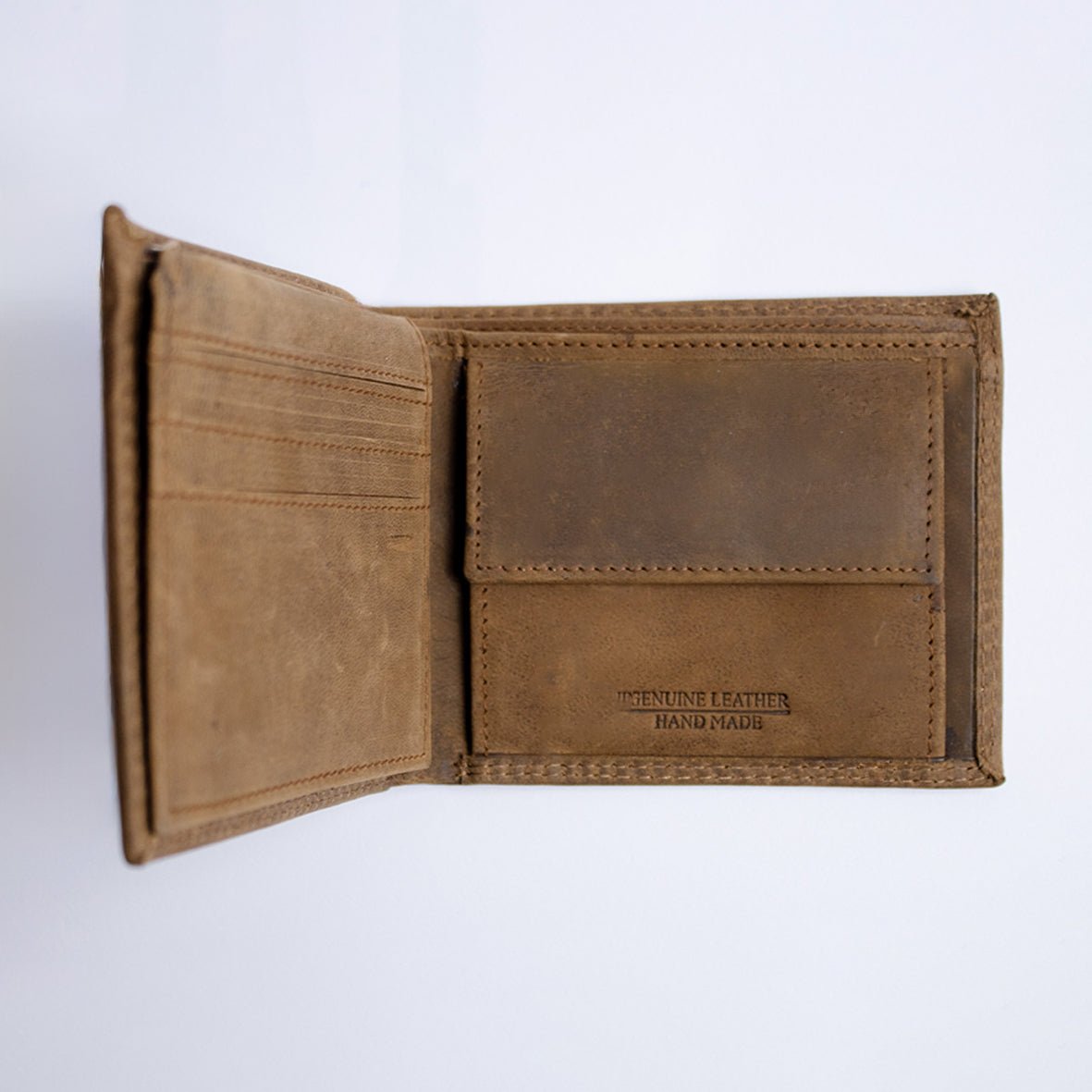 Springboks Double Stitch Fold Over Wallet - Tan - Old School