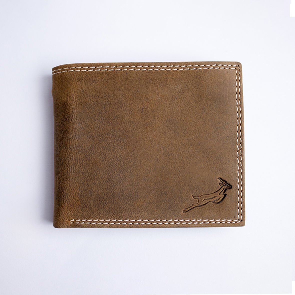 Springboks Double Stitch Fold Over Wallet - Tan - Old School