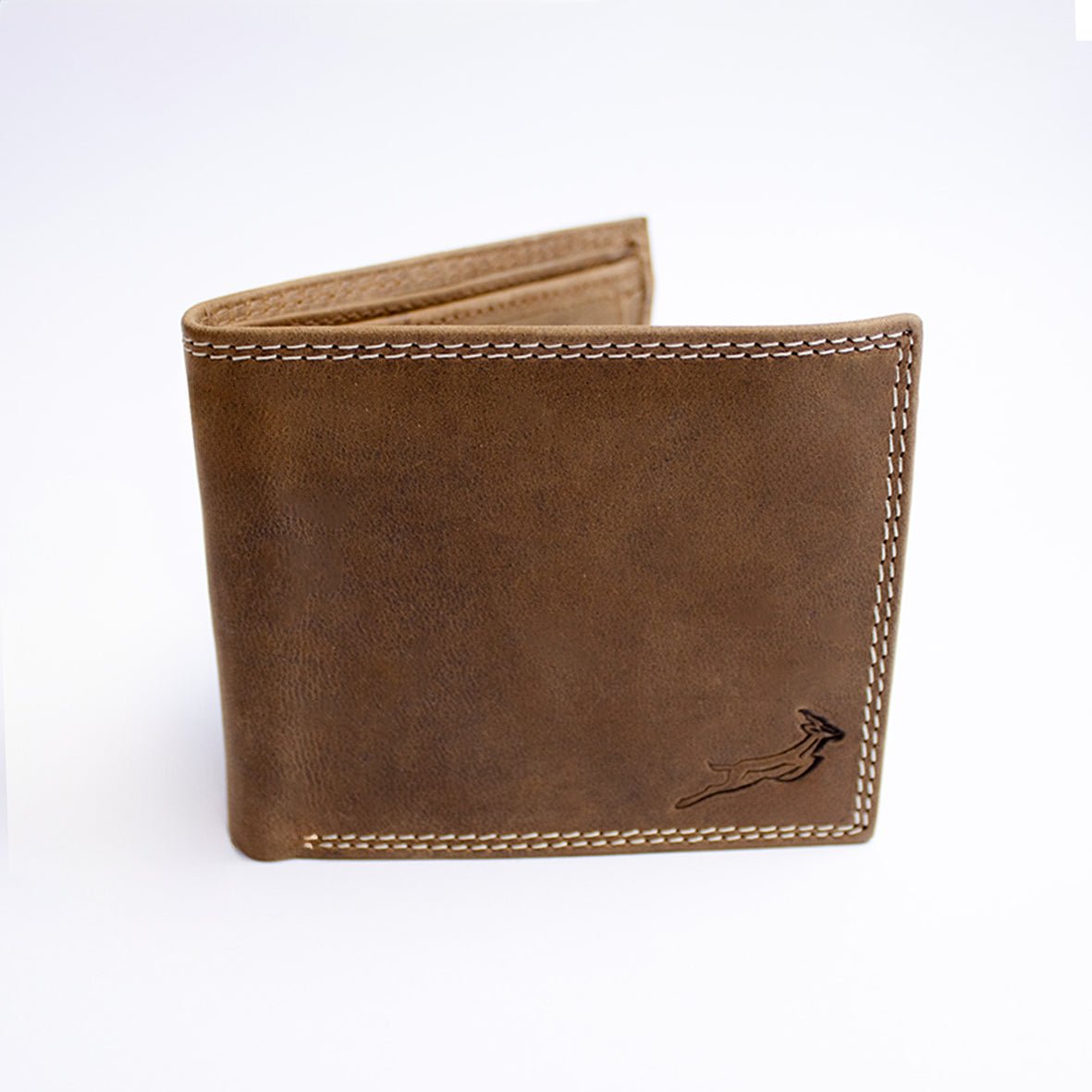 Springboks Double Stitch Fold Over Wallet - Tan - Old School