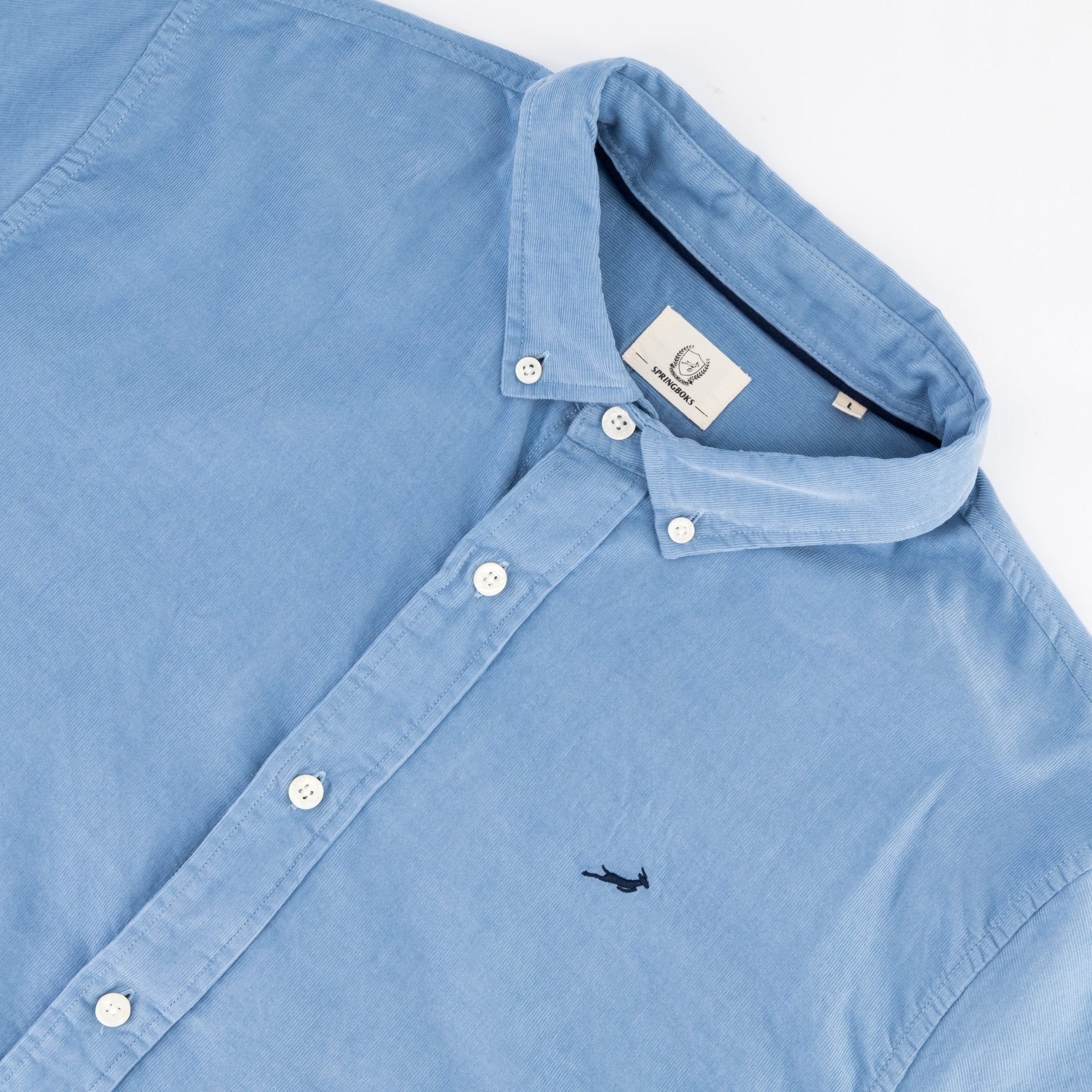 Springboks Fine Corduroy Shirt - Faded Denim - Old School