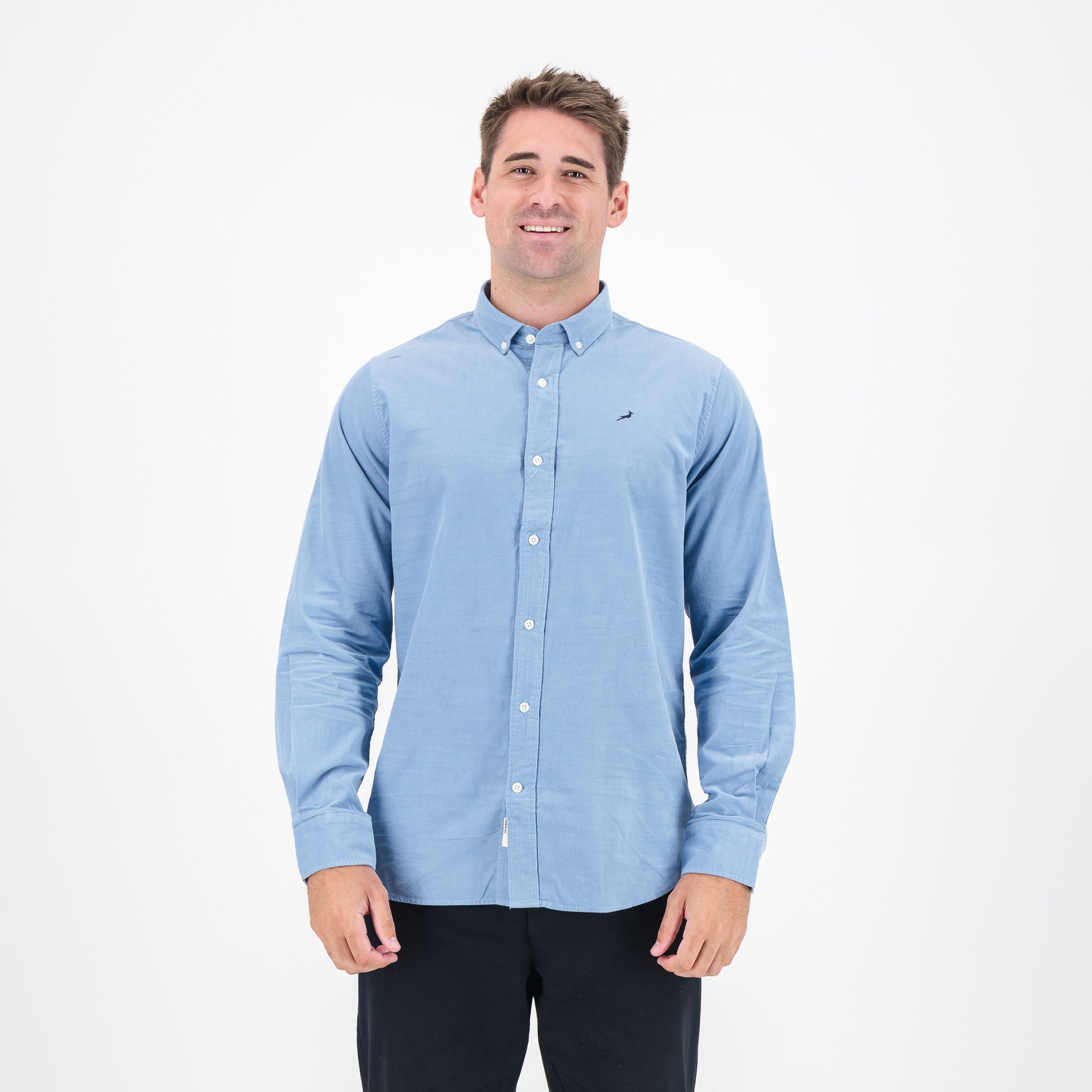 Springboks Fine Corduroy Shirt - Faded Denim - Old School