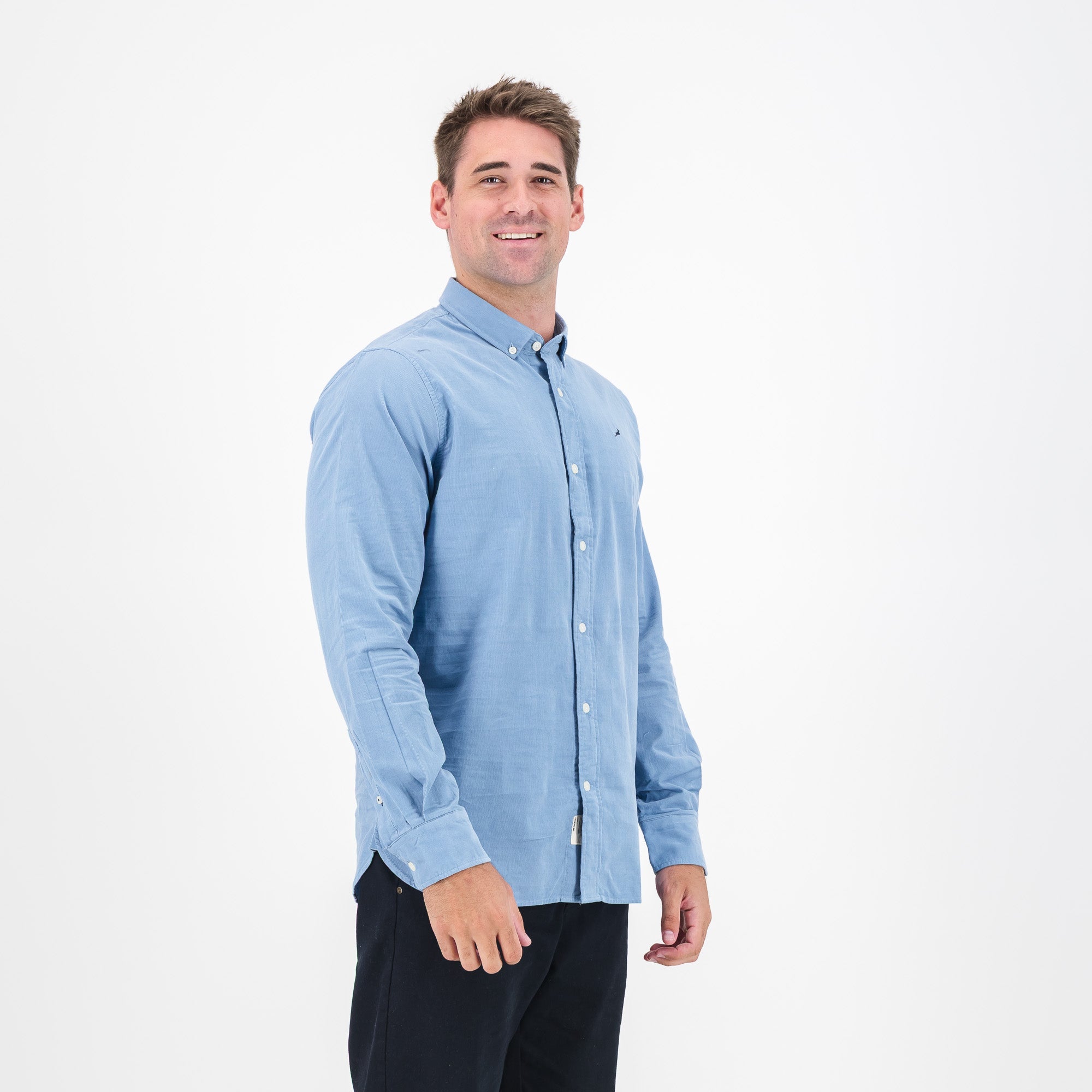 Springboks Fine Corduroy Shirt - Faded Denim - Old School