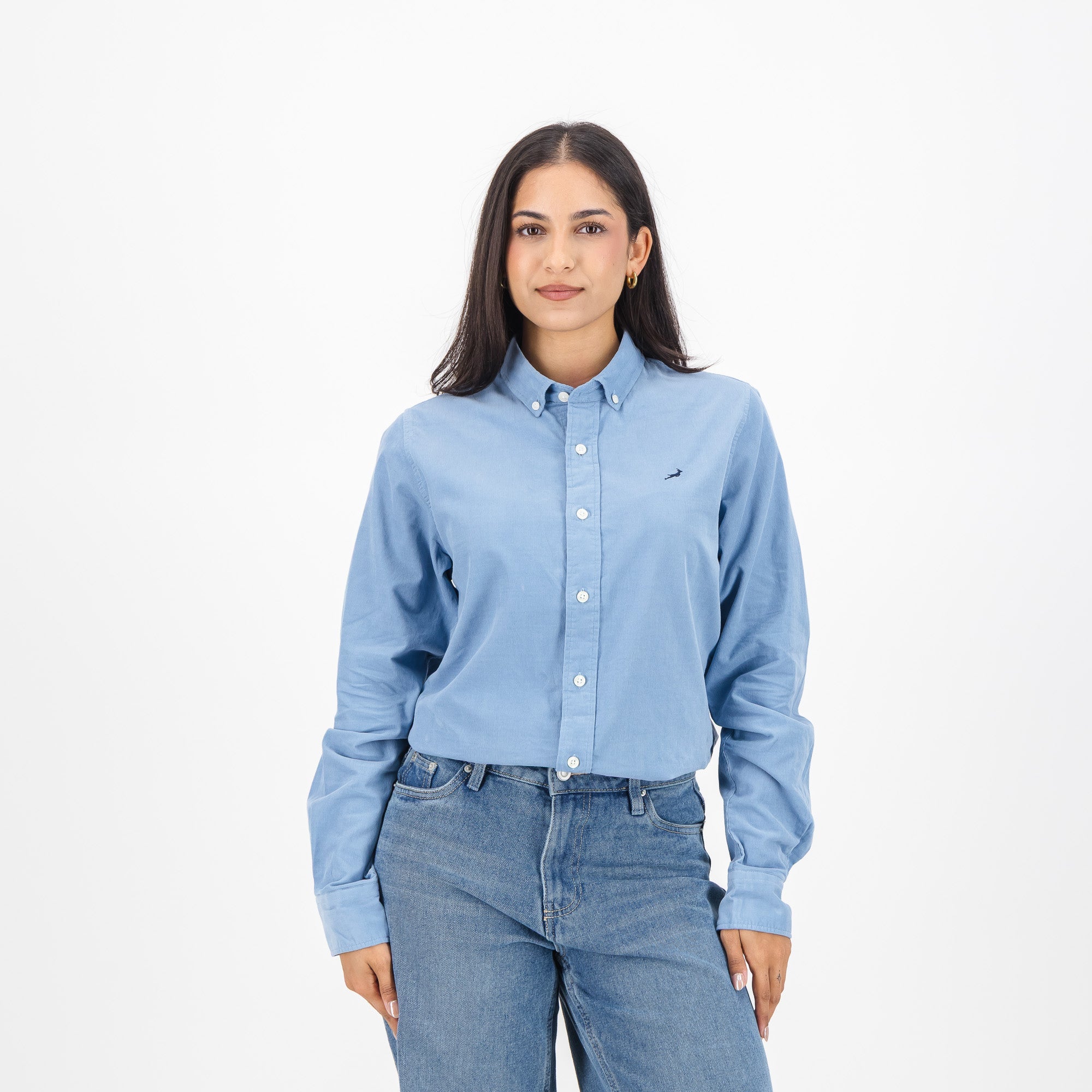 Springboks Fine Corduroy Shirt - Faded Denim - Old School