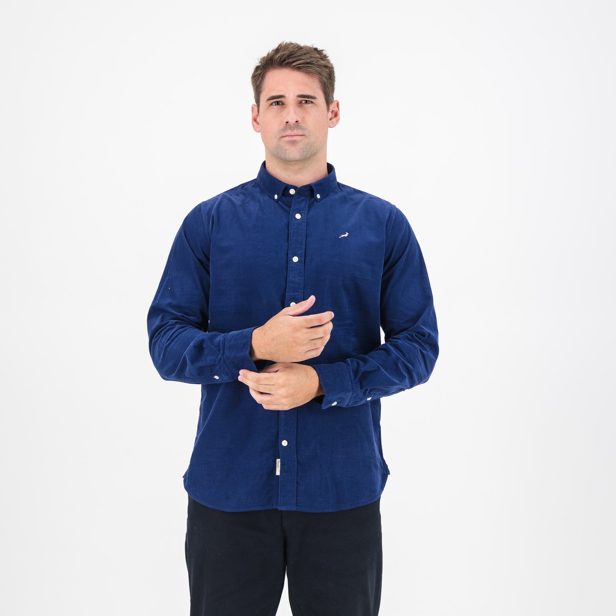 Springboks Fine Corduroy Shirt - Navy - Old School
