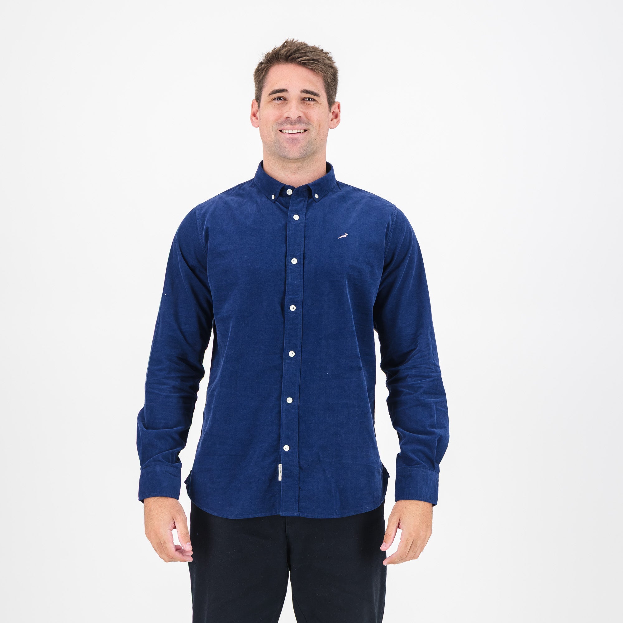 Springboks Fine Corduroy Shirt - Navy - Old School