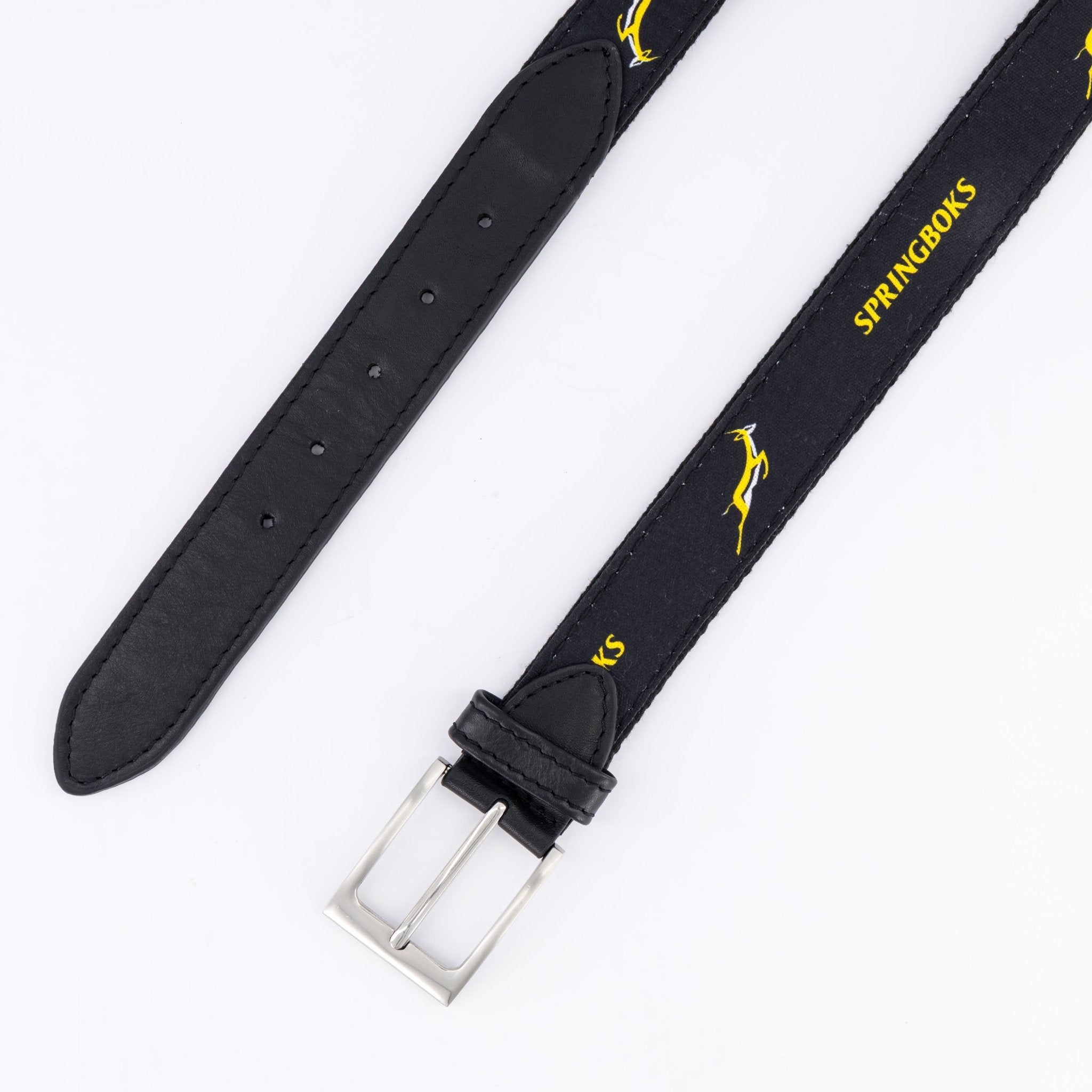 Springboks Golf Belt - Black - Old School