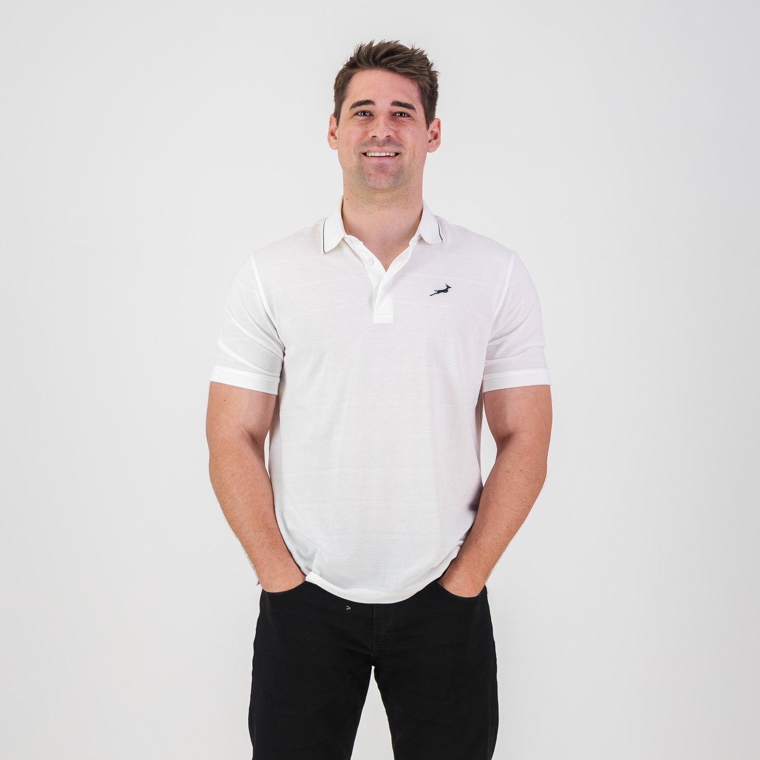 Springboks Golf SS Polo - White - Old School