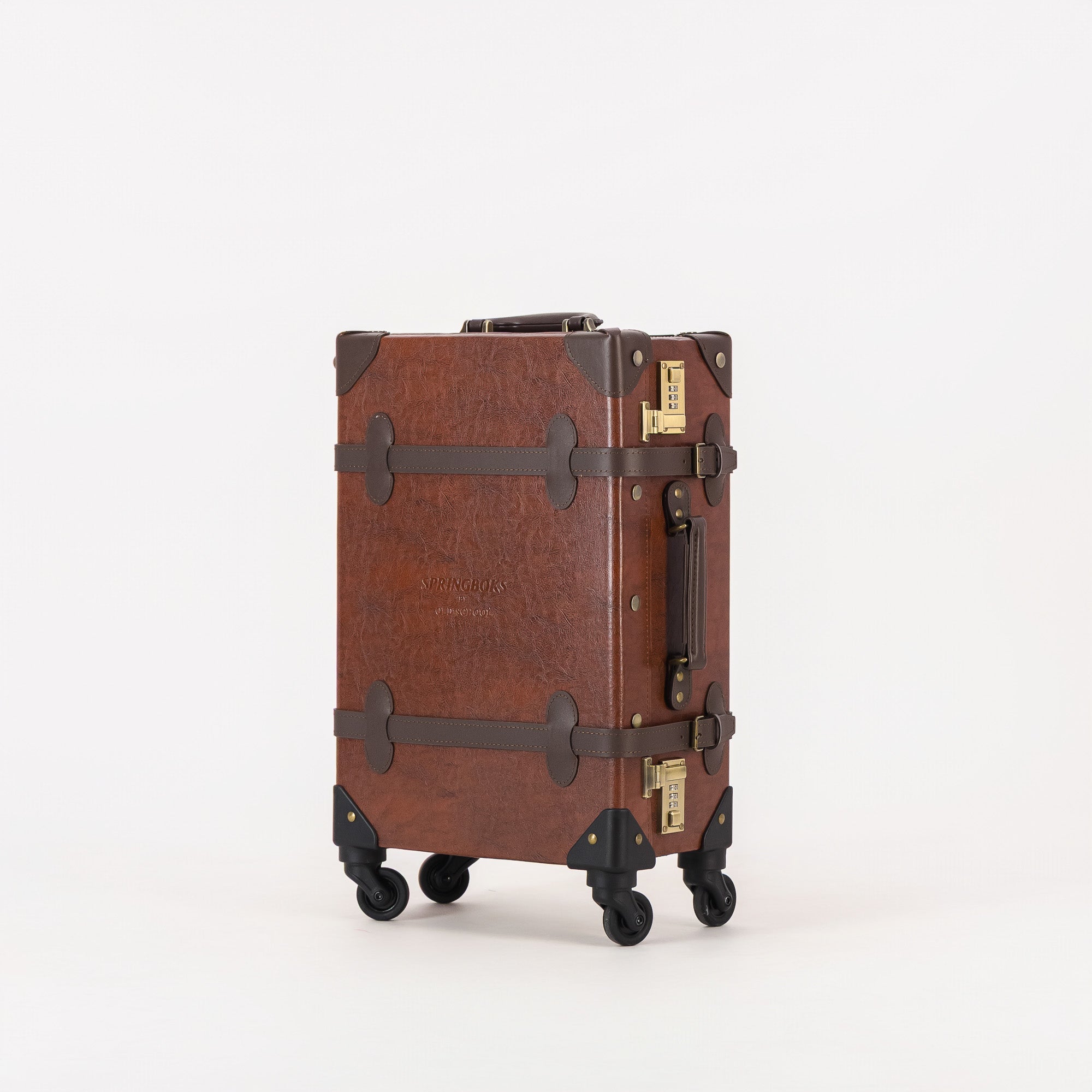 Springboks Heritage Leather Cabin Trolley – Chocolate - Old School