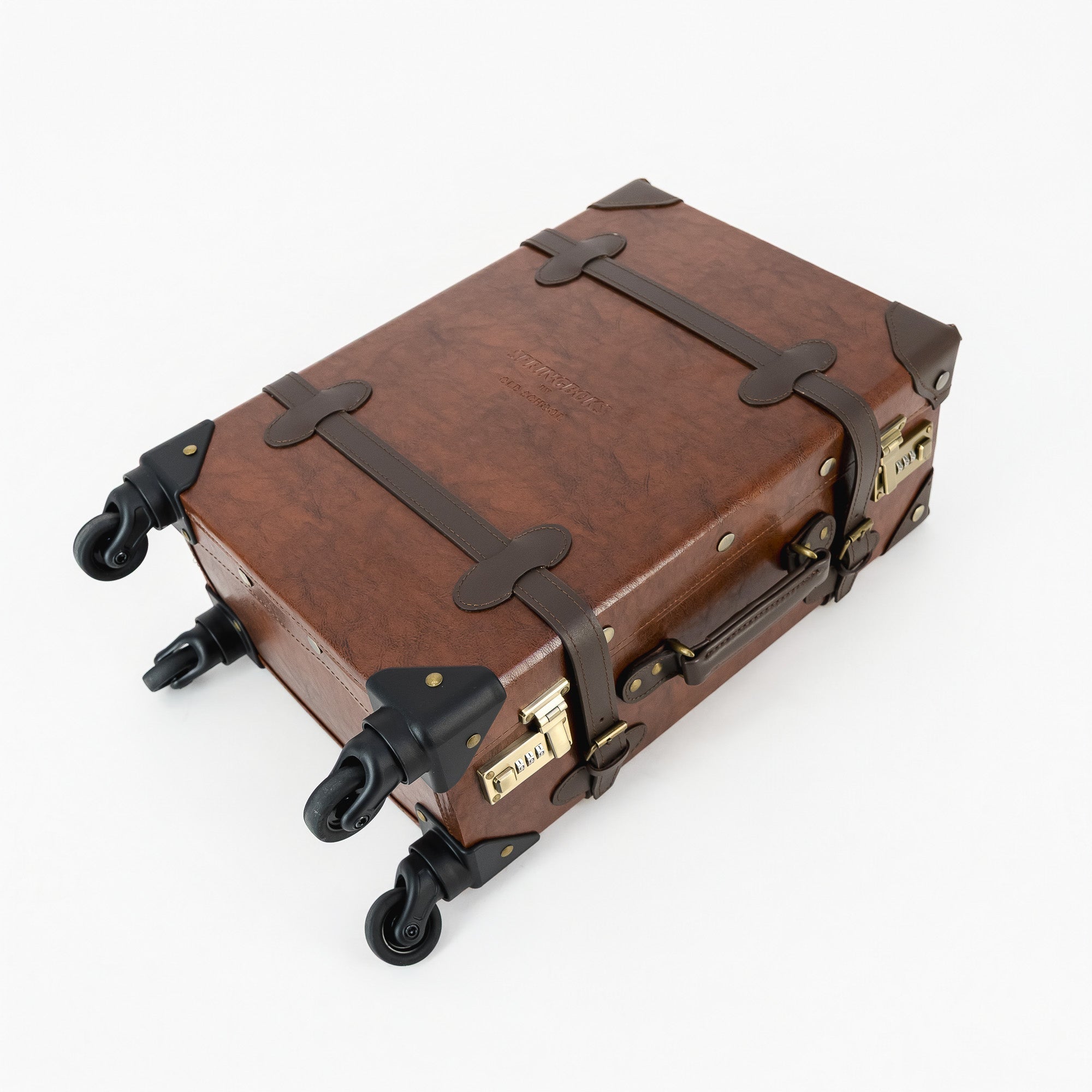 Springboks Heritage Leather Cabin Trolley – Chocolate - Old School