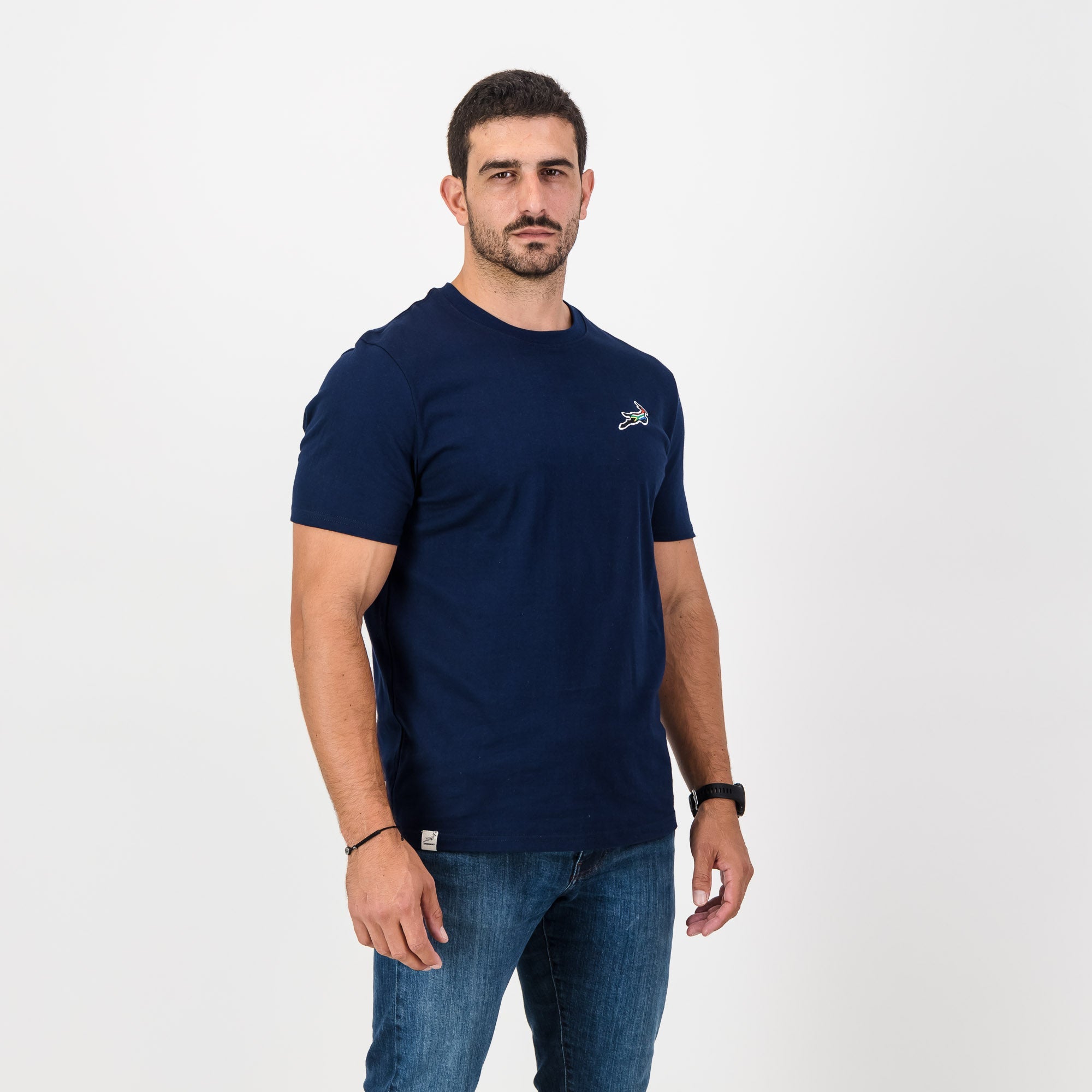 Springboks Heritage Regular Crew Tee - Navy - Old School