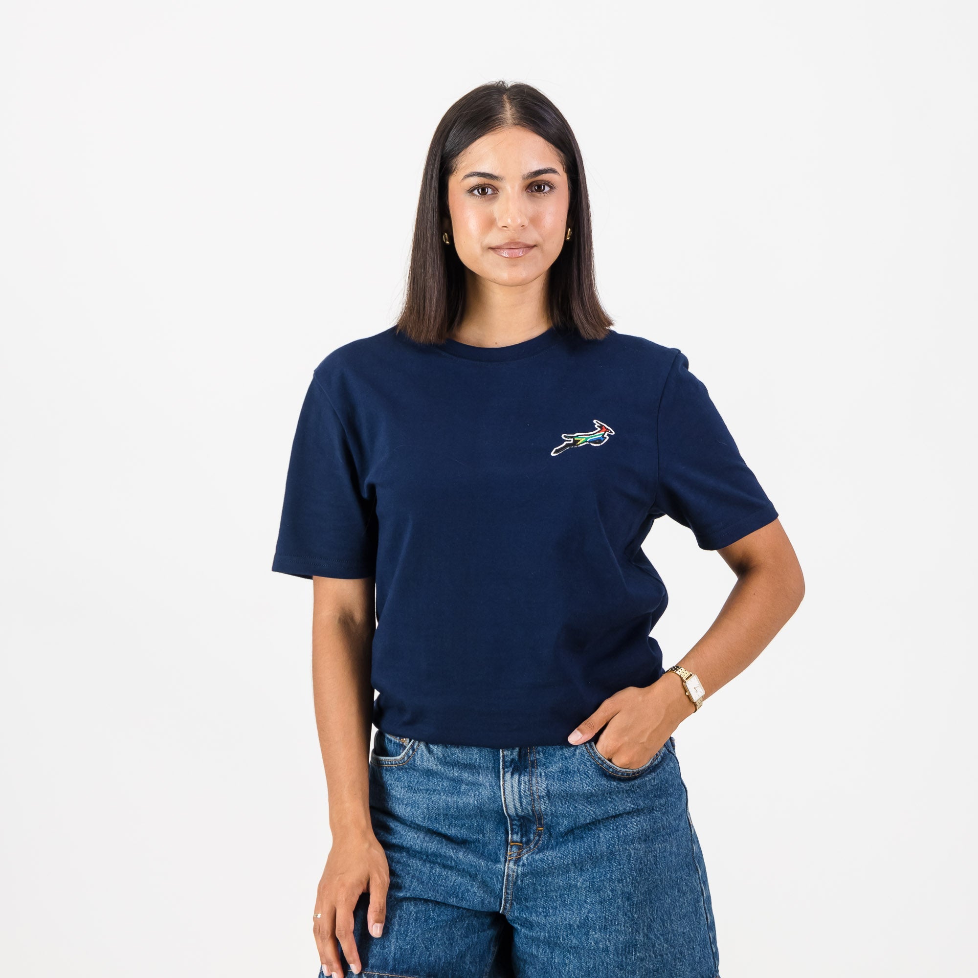 Springboks Heritage Regular Crew Tee - Navy - Old School