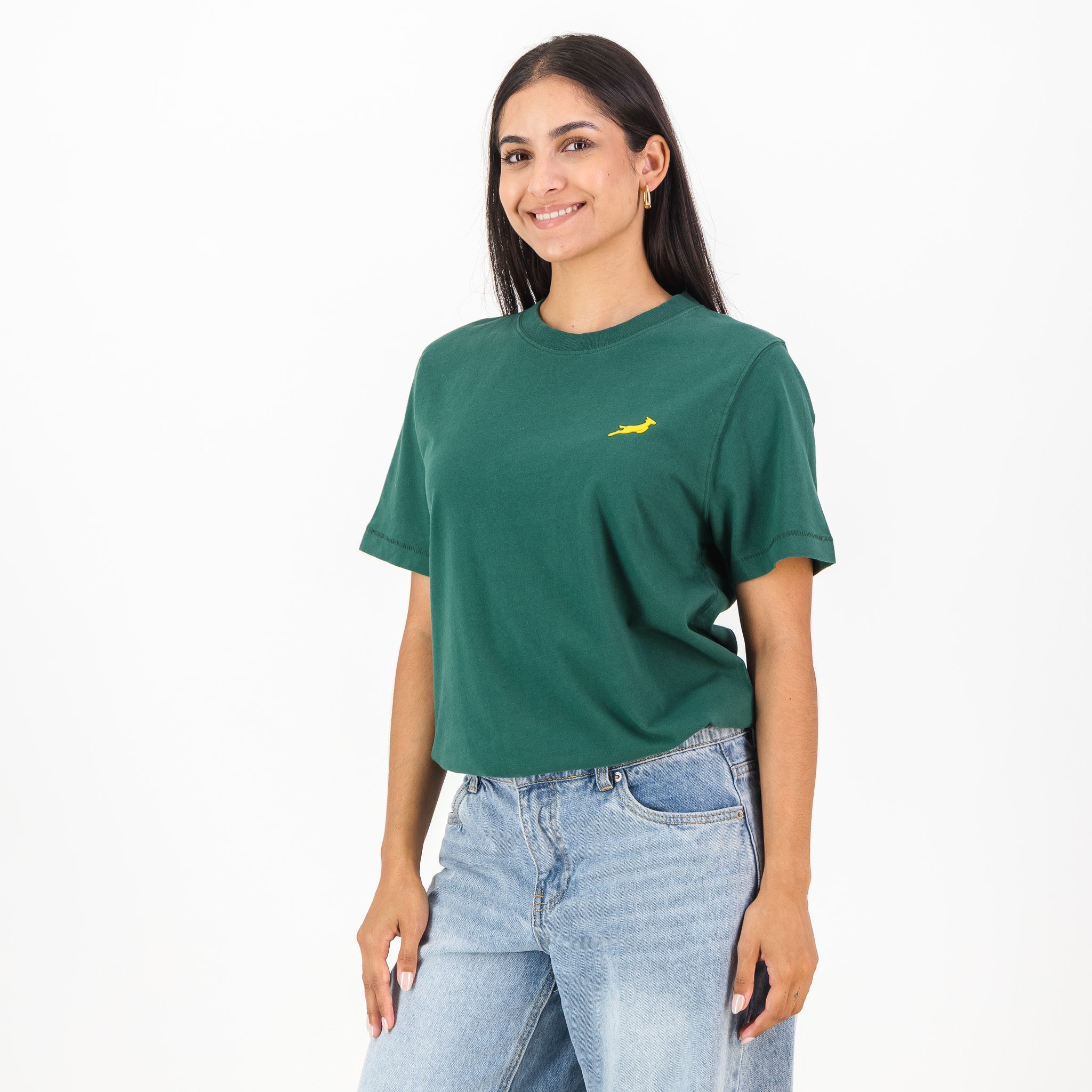Springboks HS Sml Logo L Crew Tee - OS Green - Old School