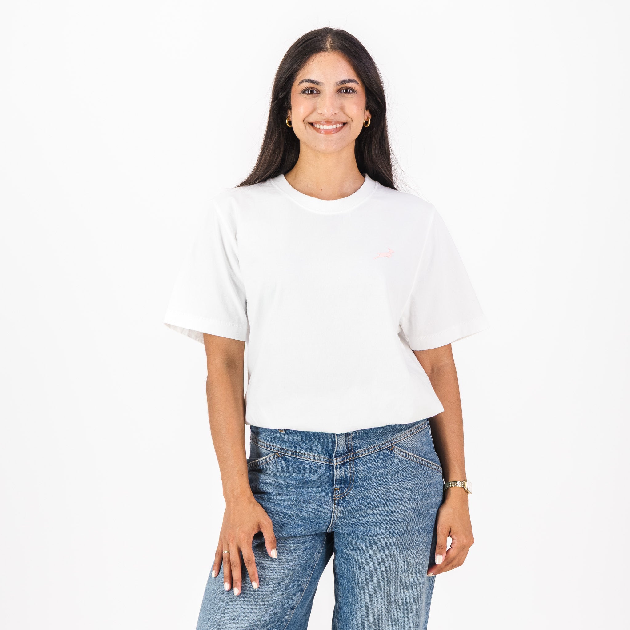 Springboks HS Sml Logo L Crew Tee - White - Old School