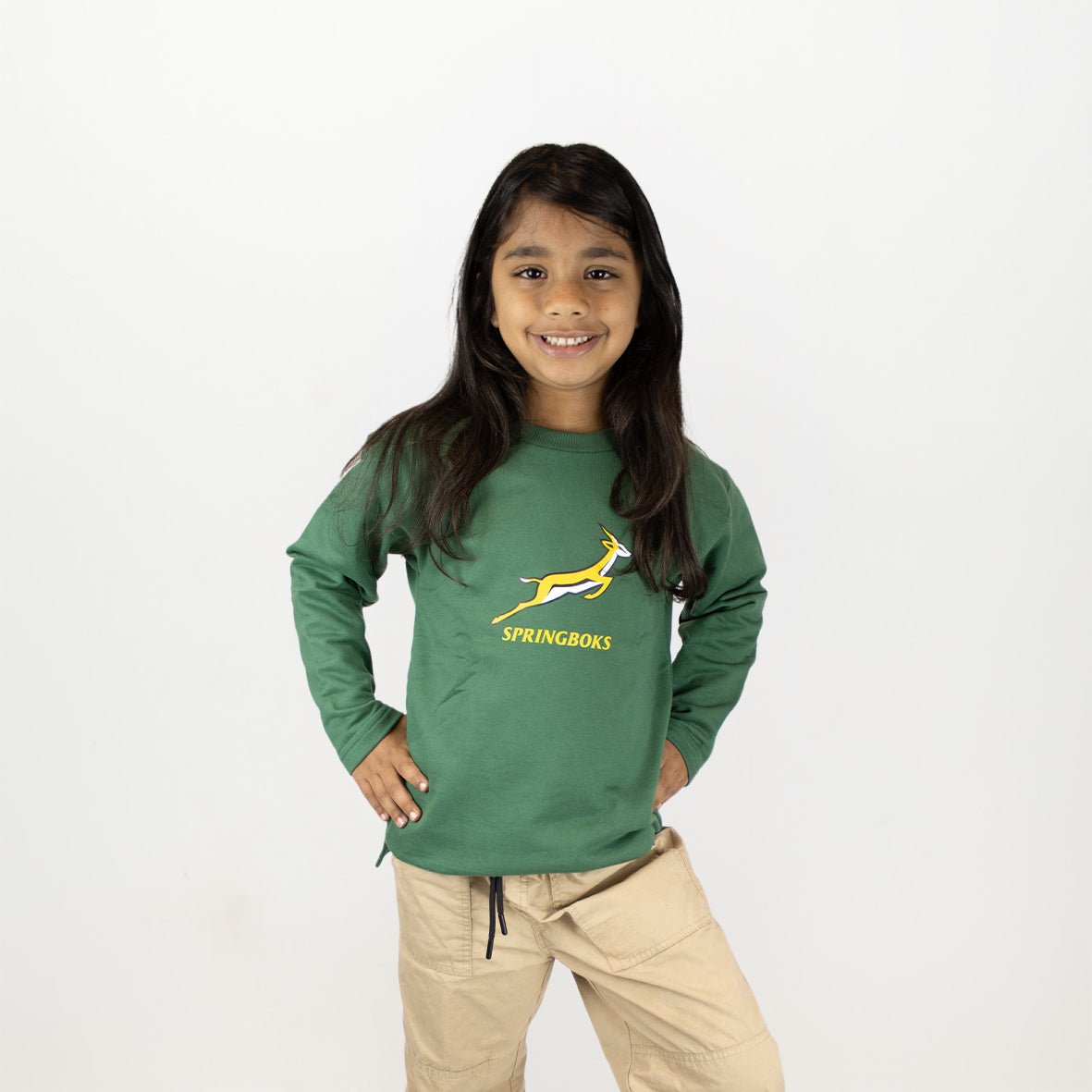 Springboks Kids Bokkies Fleece Sweat - OS Green - Old School
