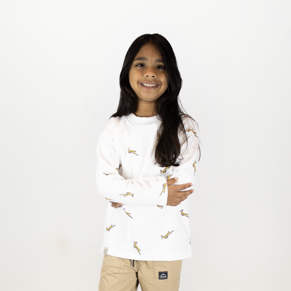 Springboks Kids Bokkies Fleece Sweat - White - Old School