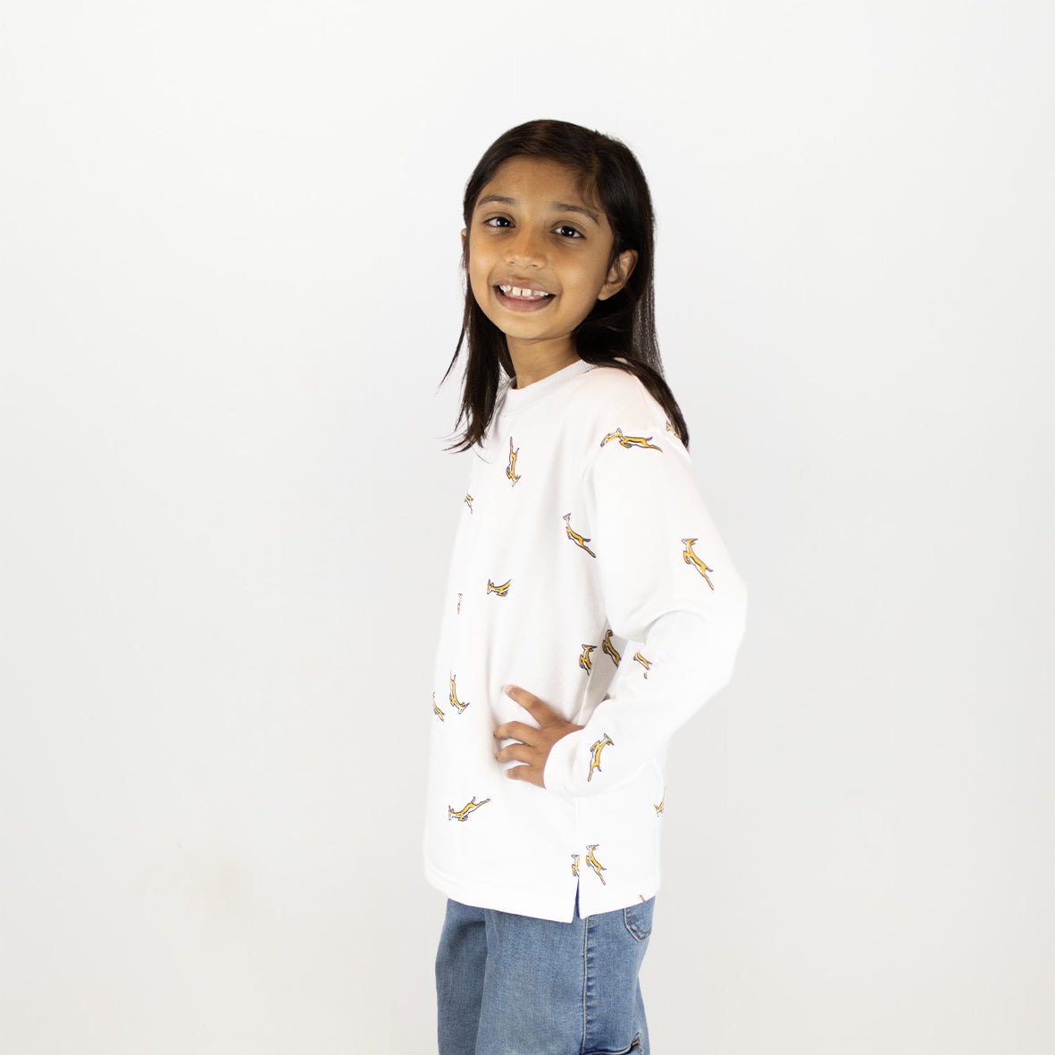 Springboks Kids Bokkies Fleece Sweat - White - Old School