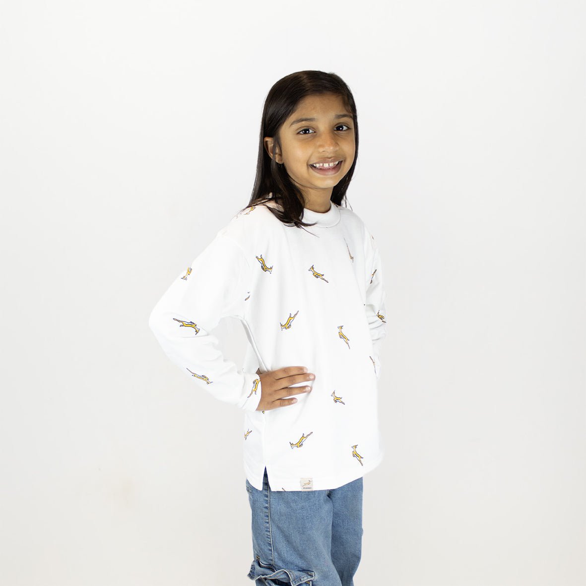 Springboks Kids Bokkies Fleece Sweat - White - Old School