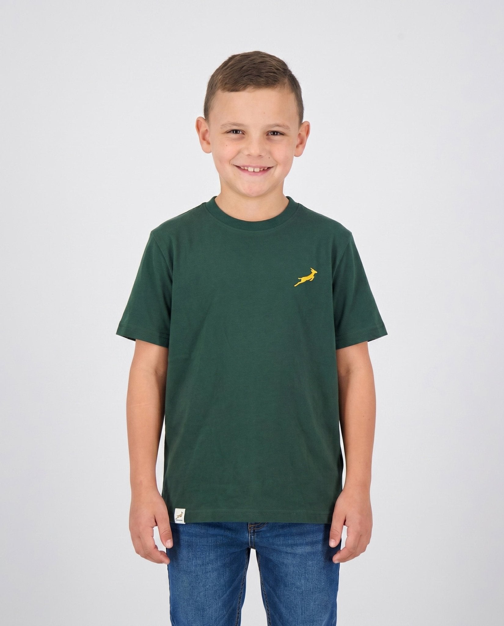 Springboks Kids' Small Bok Crew T-Shirt – Springbok Green - Old School