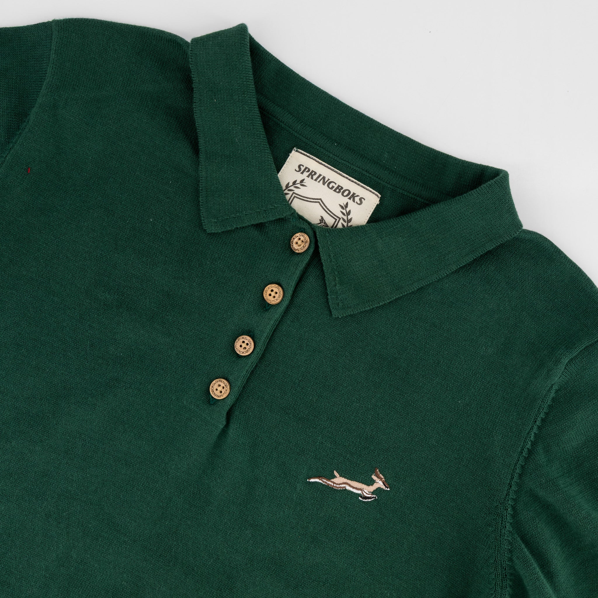 Springboks Knitted SS Ladies Polo - OS Green - Old School