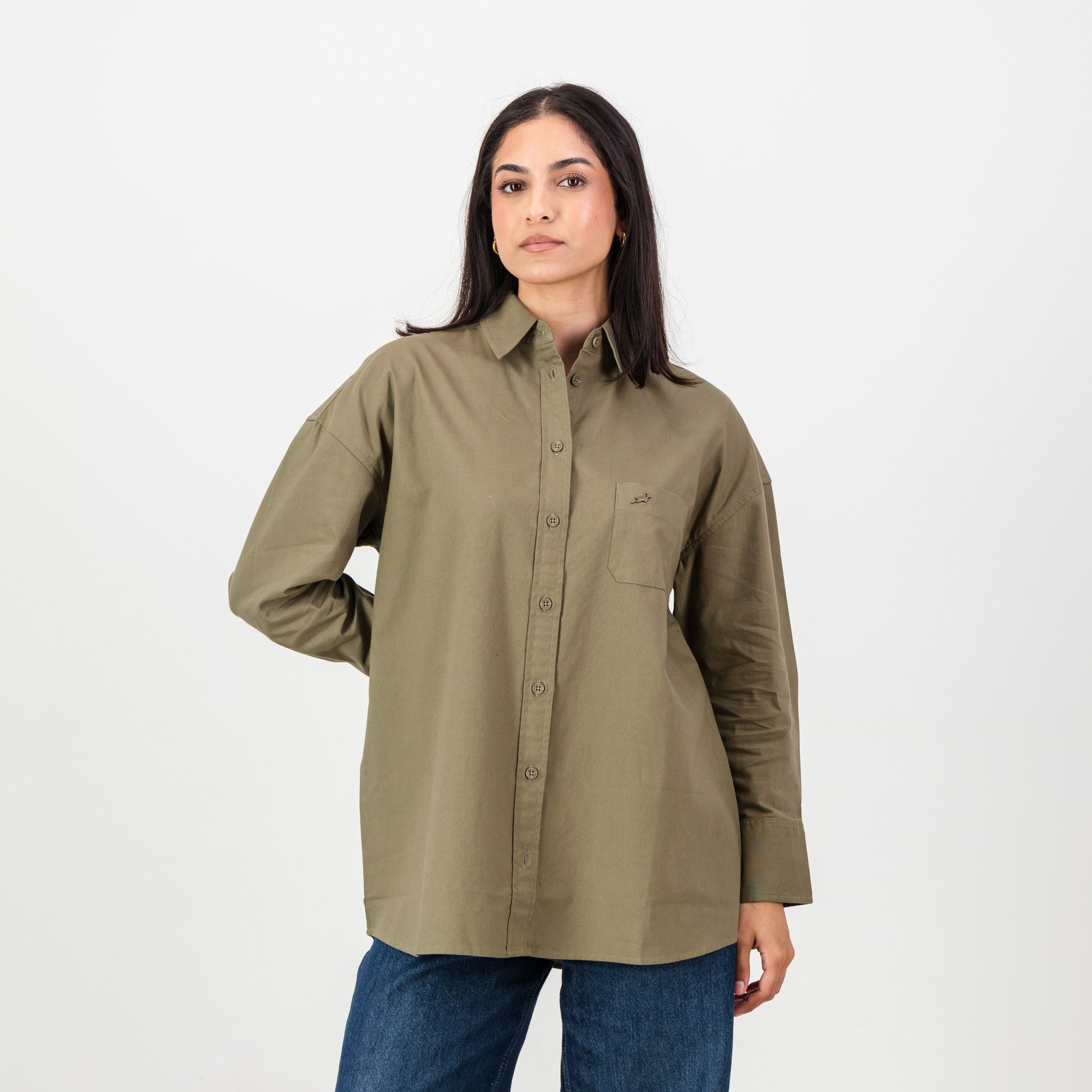 Springboks Ladies Oxford Shirt - Taupe - Old School