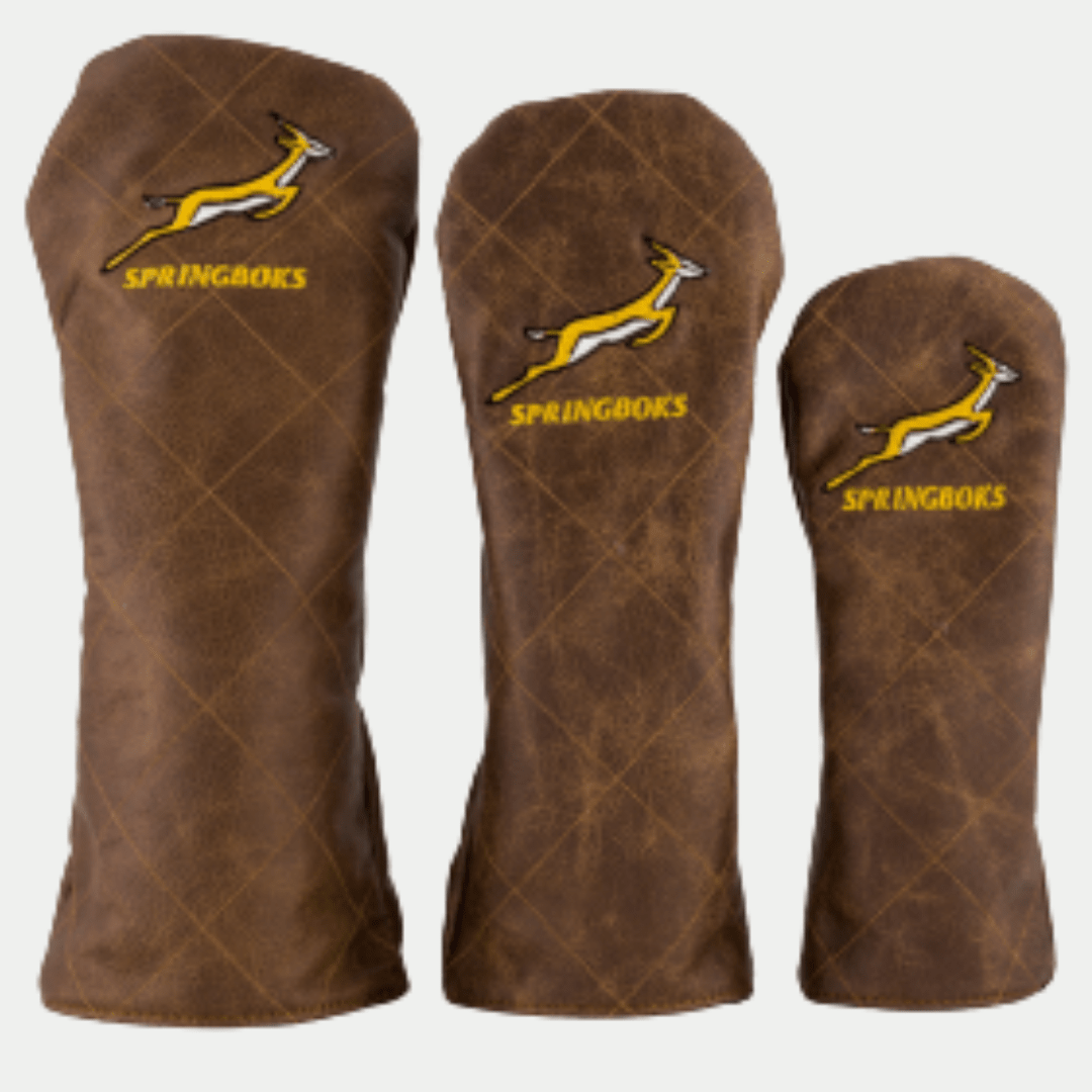 Springboks Leather Golf Cover - Dark Brown - Old School