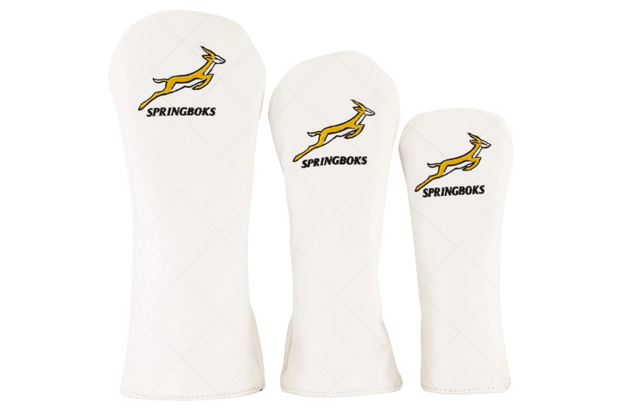 Springboks Leather Golf Cover - White - Old School